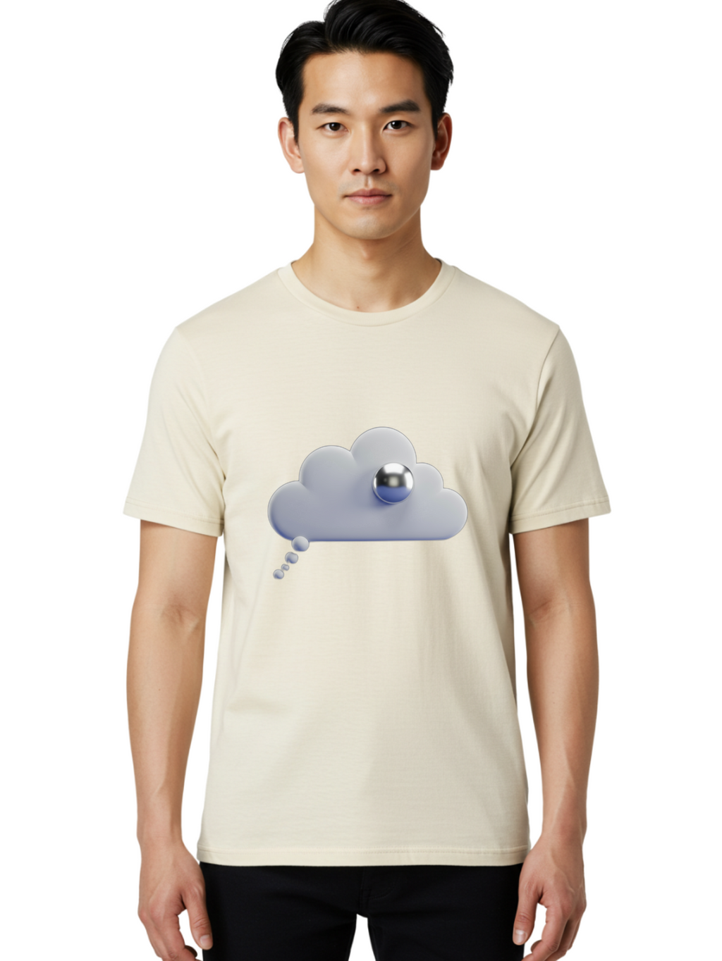 Cloud-With-Metal-Sphere Men'S Graphic Tee, 100% Cotton, Comfortable Casual Summer Wear, Machine Washable, Vintage Camera, Old Camera, Antique Camera, Black Camera, Classic Photography, Photography Equipment, Nostalgic Device, Film Camera, Bam058