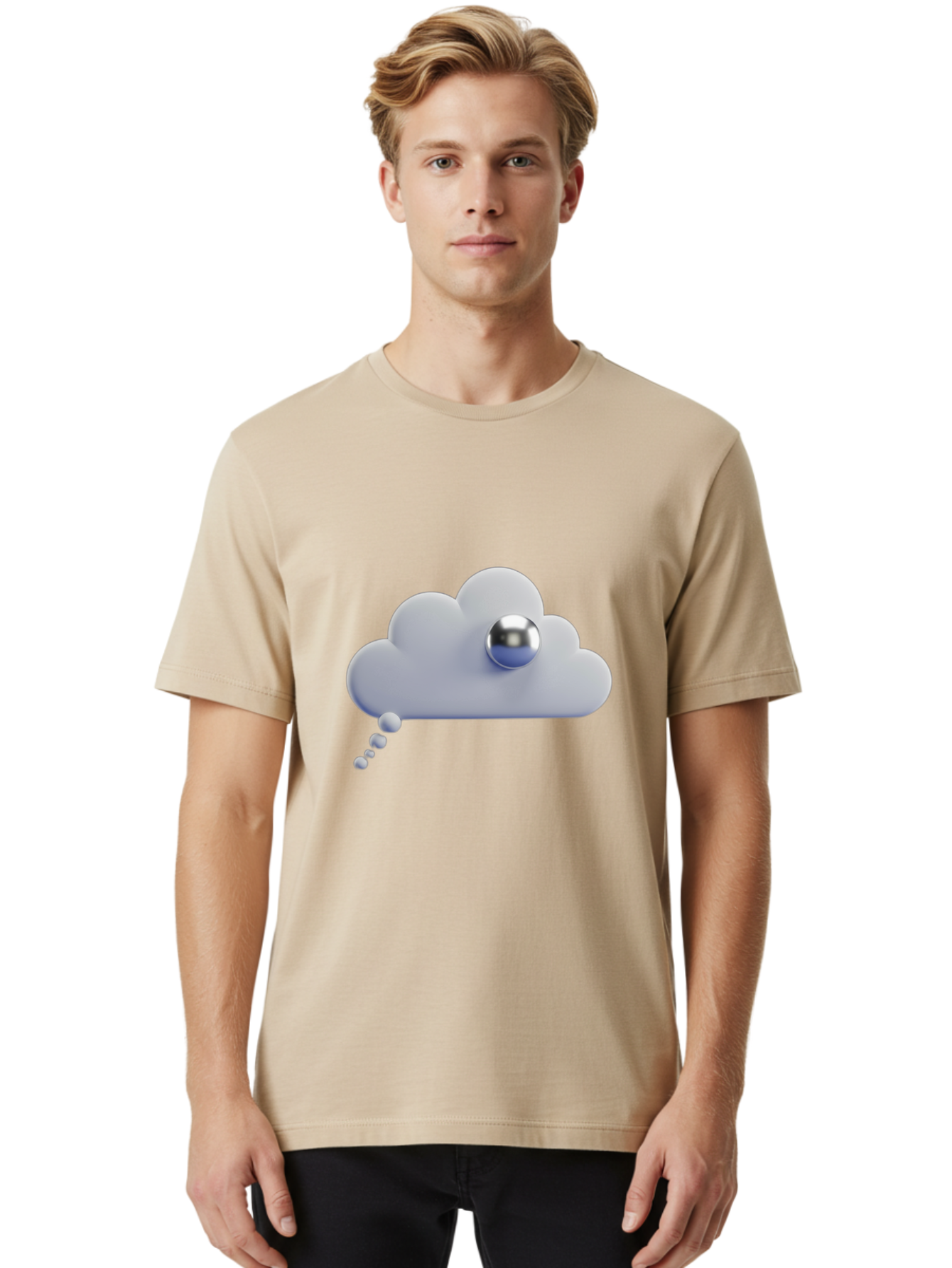 Cloud-With-Metal-Sphere Men'S Graphic Tee, 100% Cotton, Comfortable Casual Summer Wear, Machine Washable, Vintage Camera, Old Camera, Antique Camera, Black Camera, Classic Photography, Photography Equipment, Nostalgic Device, Film Camera, Bam058