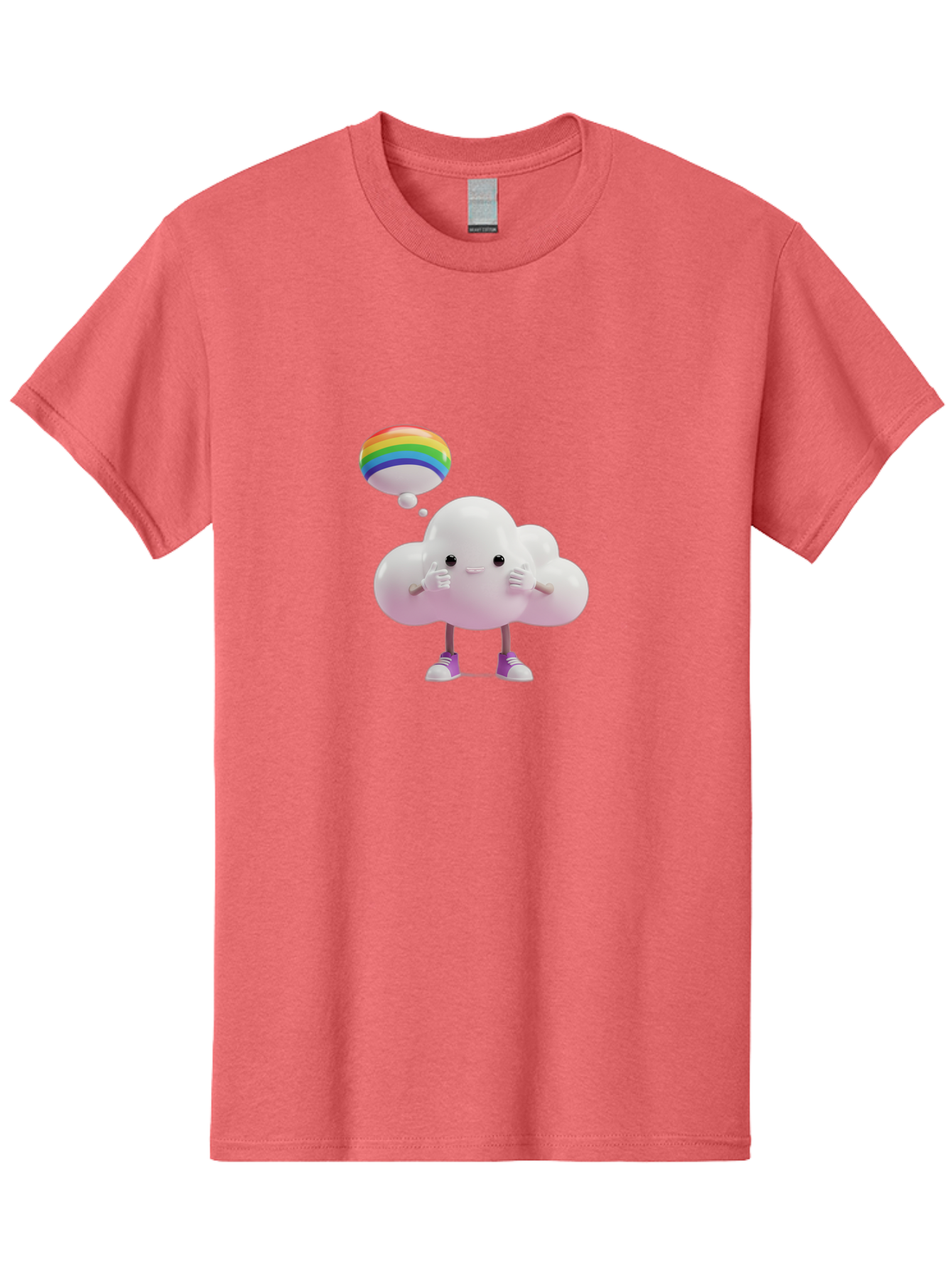 Cloud-With-Rainbow-Thought-Bubble Men'S Graphic Tee, 100% Cotton, Comfortable Casual Summer Wear, Machine Washable, Vintage Camera, Old Camera, Antique Camera, Black Camera, Classic Photography, Photography Equipment, Nostalgic Device, Bam059