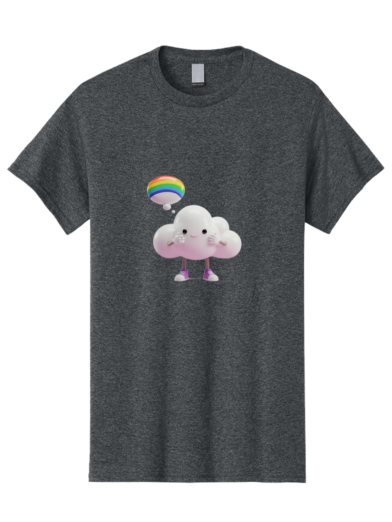 Cloud-With-Rainbow-Thought-Bubble Men'S Graphic Tee, 100% Cotton, Comfortable Casual Summer Wear, Machine Washable, Vintage Camera, Old Camera, Antique Camera, Black Camera, Classic Photography, Photography Equipment, Nostalgic Device, Bam059