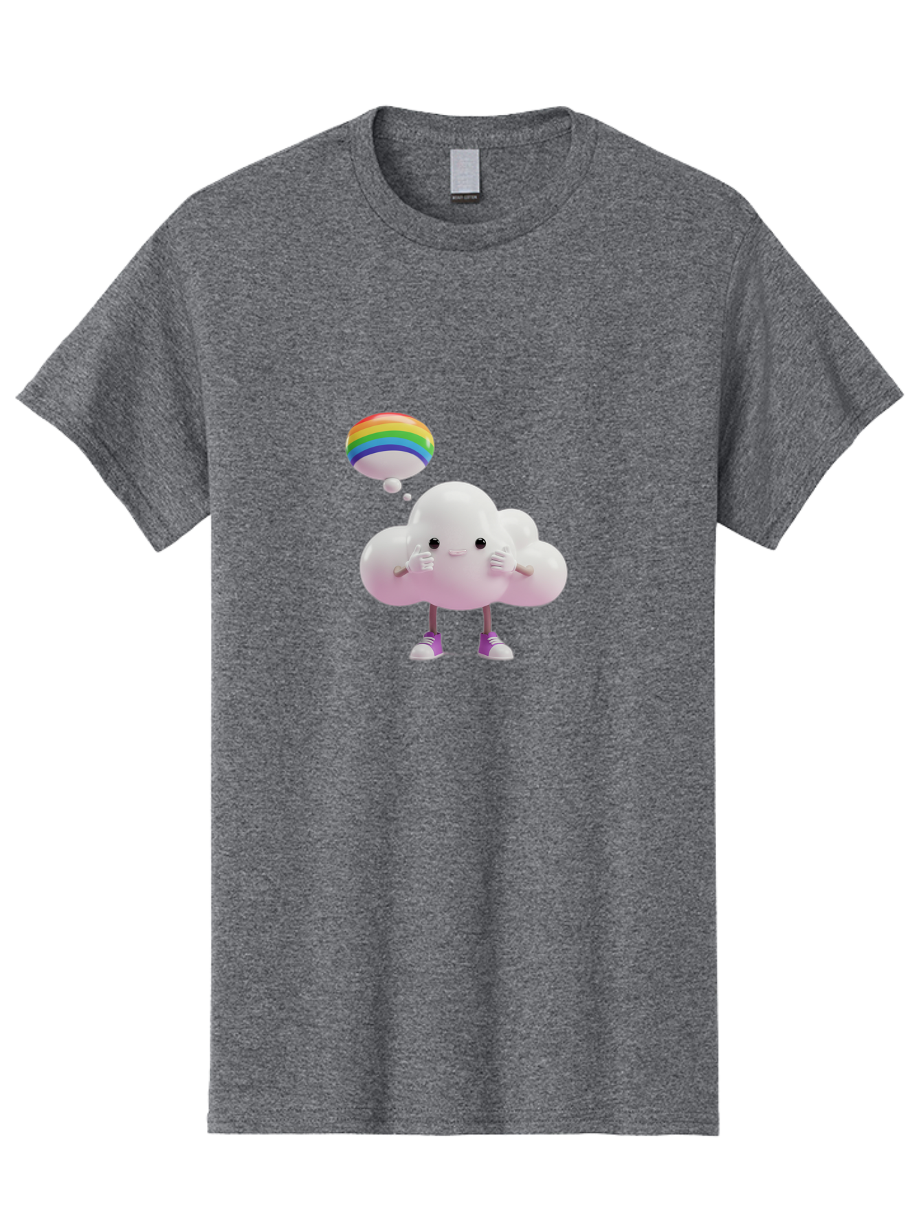 Cloud-With-Rainbow-Thought-Bubble Men'S Graphic Tee, 100% Cotton, Comfortable Casual Summer Wear, Machine Washable, Vintage Camera, Old Camera, Antique Camera, Black Camera, Classic Photography, Photography Equipment, Nostalgic Device, Bam059