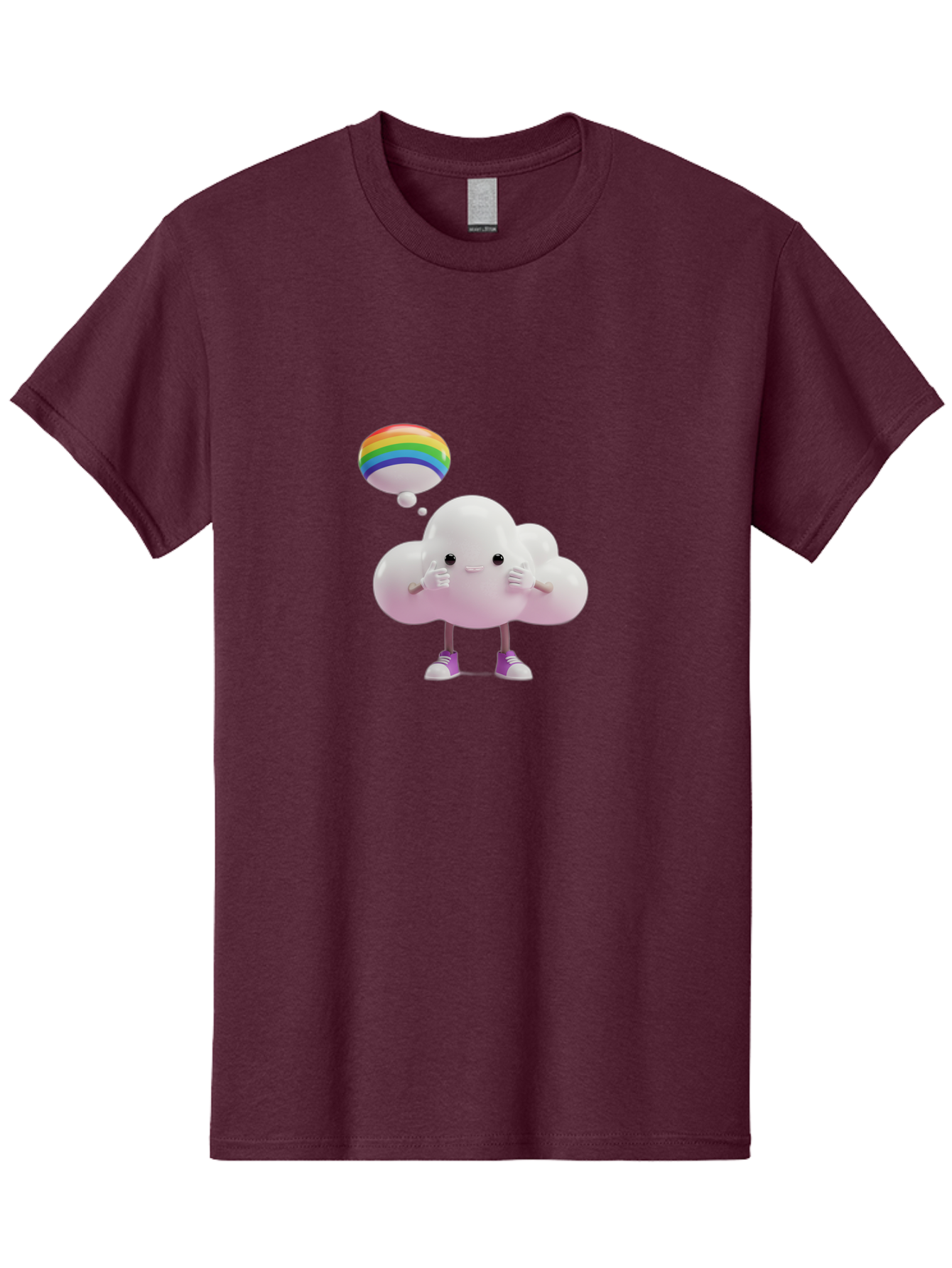 Cloud-With-Rainbow-Thought-Bubble Men'S Graphic Tee, 100% Cotton, Comfortable Casual Summer Wear, Machine Washable, Vintage Camera, Old Camera, Antique Camera, Black Camera, Classic Photography, Photography Equipment, Nostalgic Device, Bam059