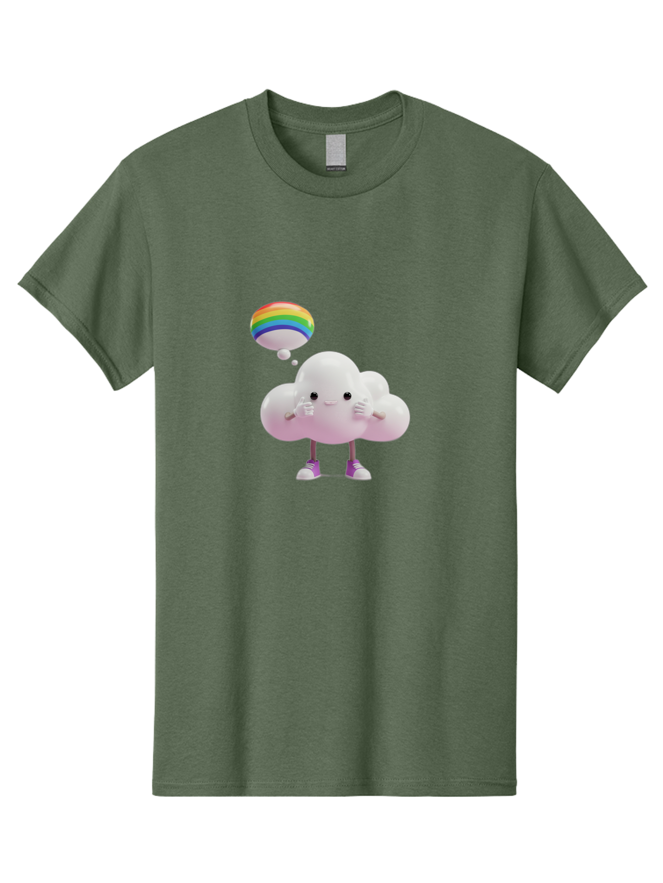 Cloud-With-Rainbow-Thought-Bubble Men'S Graphic Tee, 100% Cotton, Comfortable Casual Summer Wear, Machine Washable, Vintage Camera, Old Camera, Antique Camera, Black Camera, Classic Photography, Photography Equipment, Nostalgic Device, Bam059