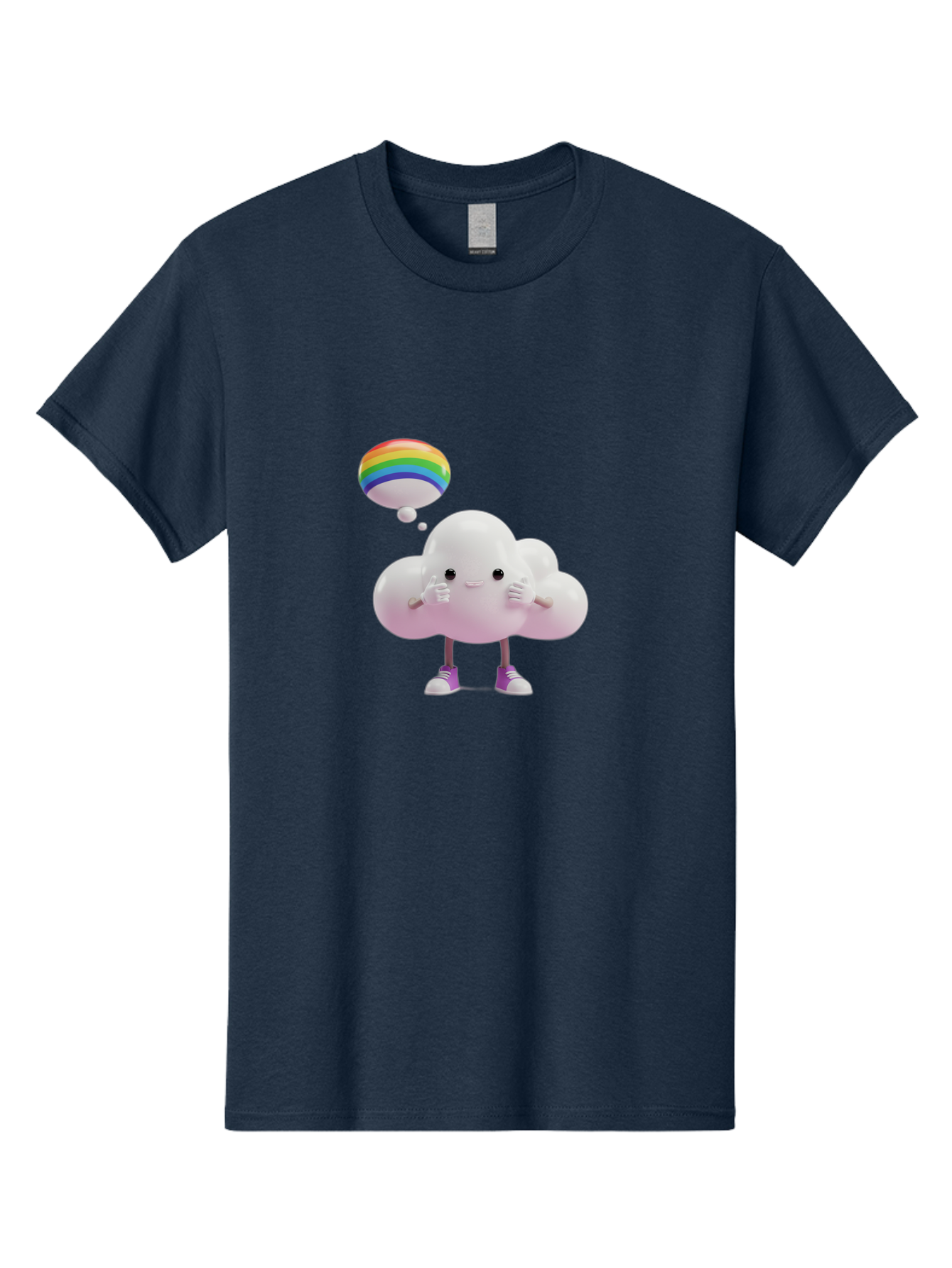 Cloud-With-Rainbow-Thought-Bubble Men'S Graphic Tee, 100% Cotton, Comfortable Casual Summer Wear, Machine Washable, Vintage Camera, Old Camera, Antique Camera, Black Camera, Classic Photography, Photography Equipment, Nostalgic Device, Bam059