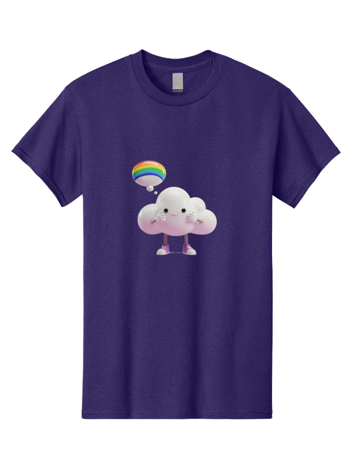 Cloud-With-Rainbow-Thought-Bubble Men'S Graphic Tee, 100% Cotton, Comfortable Casual Summer Wear, Machine Washable, Vintage Camera, Old Camera, Antique Camera, Black Camera, Classic Photography, Photography Equipment, Nostalgic Device, Bam059