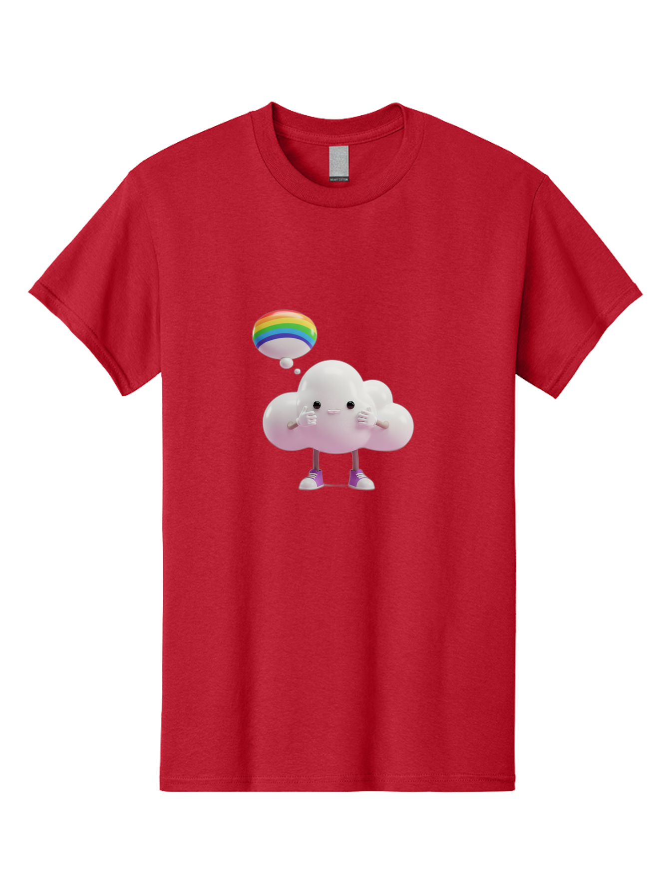 Cloud-With-Rainbow-Thought-Bubble Men'S Graphic Tee, 100% Cotton, Comfortable Casual Summer Wear, Machine Washable, Vintage Camera, Old Camera, Antique Camera, Black Camera, Classic Photography, Photography Equipment, Nostalgic Device, Bam059