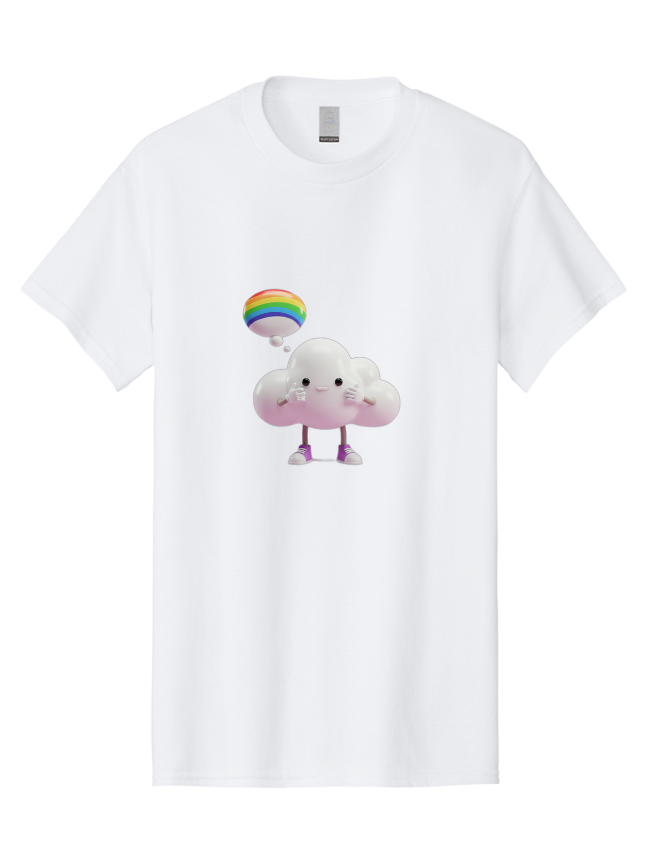 Cloud-With-Rainbow-Thought-Bubble Men'S Graphic Tee, 100% Cotton, Comfortable Casual Summer Wear, Machine Washable, Vintage Camera, Old Camera, Antique Camera, Black Camera, Classic Photography, Photography Equipment, Nostalgic Device, Bam059
