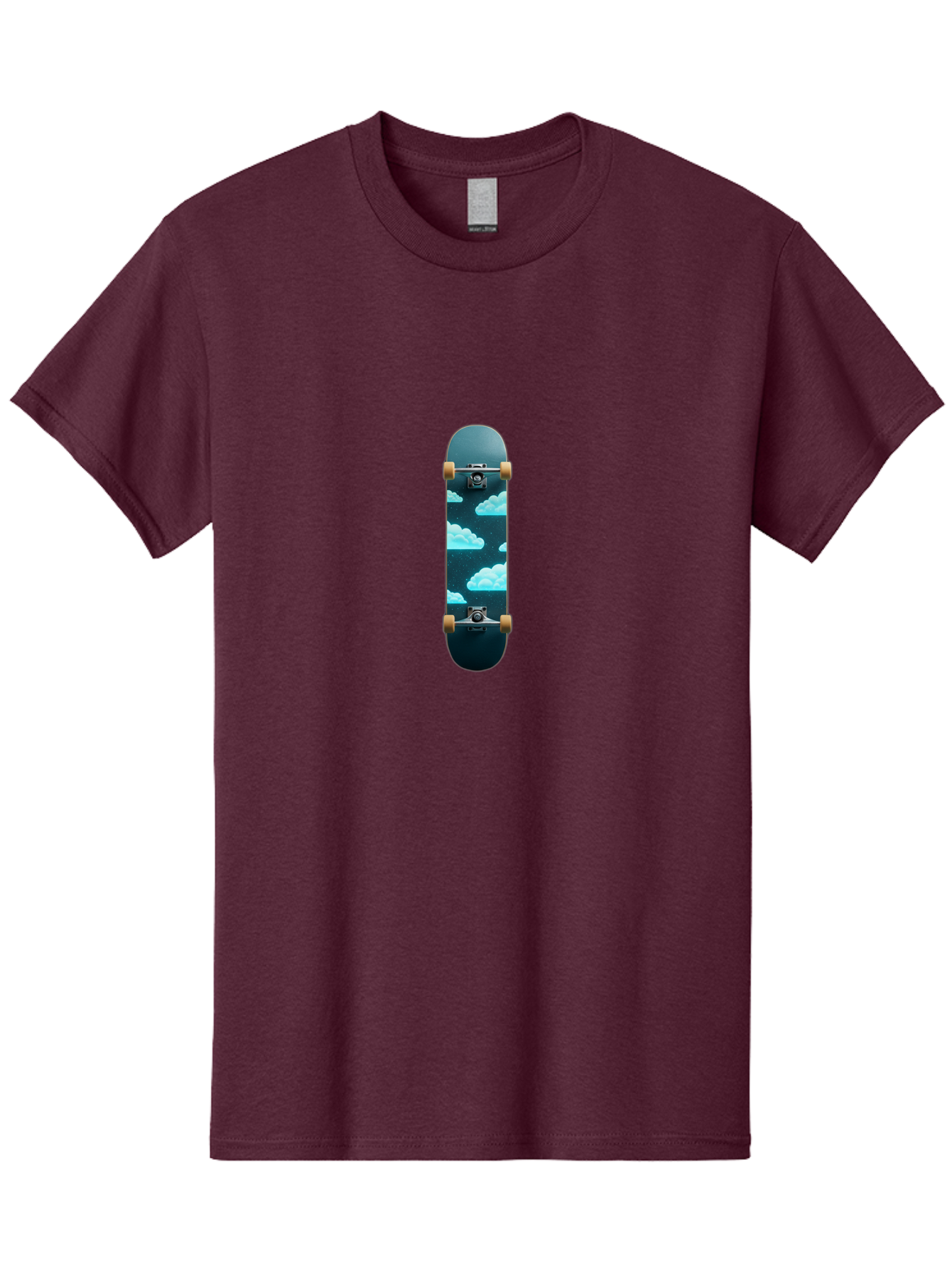 Clouds-Skateboard-1 Men'S Graphic Tee, 100% Cotton, Comfortable Casual Summer Wear, Machine Washable, Vintage Camera, Old Camera, Antique Camera, Black Camera, Classic Photography, Photography Equipment, Nostalgic Device, Film Camera, Bam061