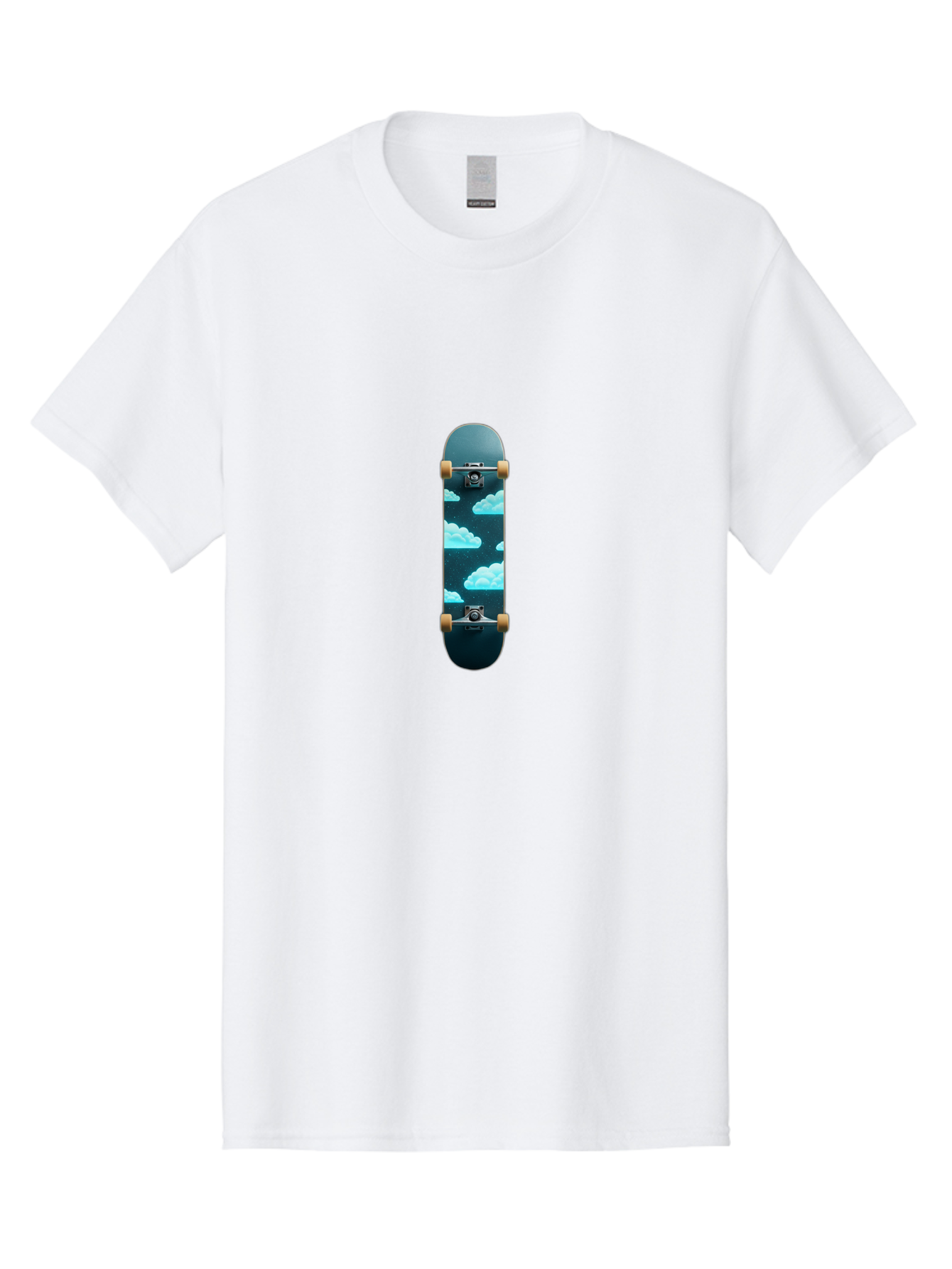 Clouds-Skateboard-1 Men'S Graphic Tee, 100% Cotton, Comfortable Casual Summer Wear, Machine Washable, Vintage Camera, Old Camera, Antique Camera, Black Camera, Classic Photography, Photography Equipment, Nostalgic Device, Film Camera, Bam061