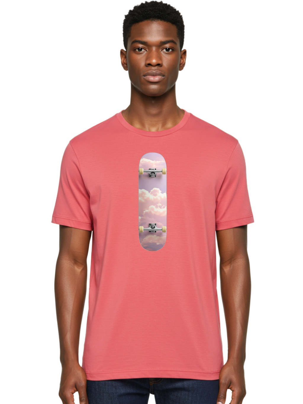 Clouds-Skateboard Men'S Graphic Tee, 100% Cotton, Comfortable Casual Summer Wear, Machine Washable, Vintage Camera, Old Camera, Antique Camera, Black Camera, Classic Photography, Photography Equipment, Nostalgic Device, Film Camera, Camera Art Bam062