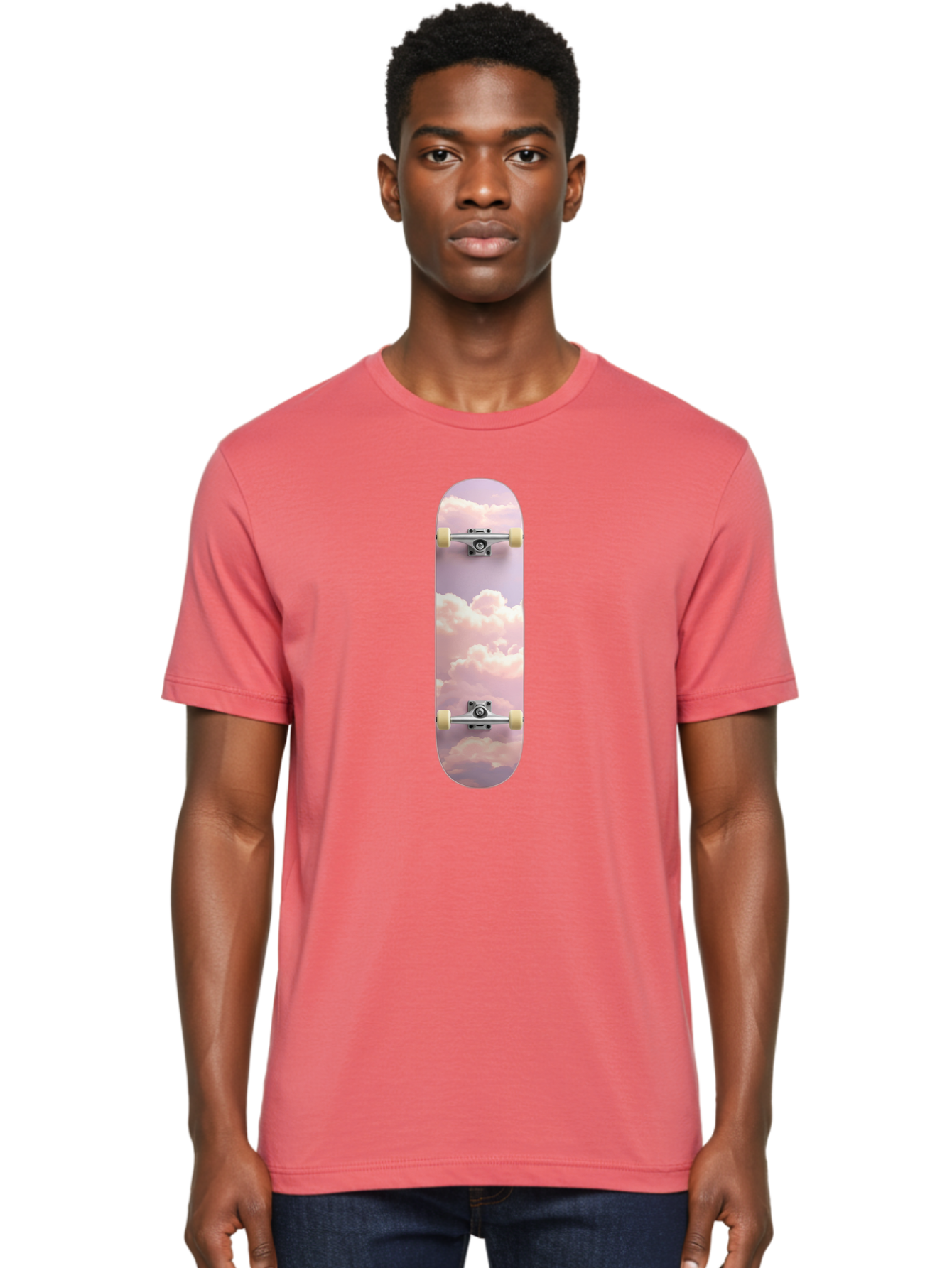 Clouds-Skateboard Men'S Graphic Tee, 100% Cotton, Comfortable Casual Summer Wear, Machine Washable, Vintage Camera, Old Camera, Antique Camera, Black Camera, Classic Photography, Photography Equipment, Nostalgic Device, Film Camera, Camera Art Bam062