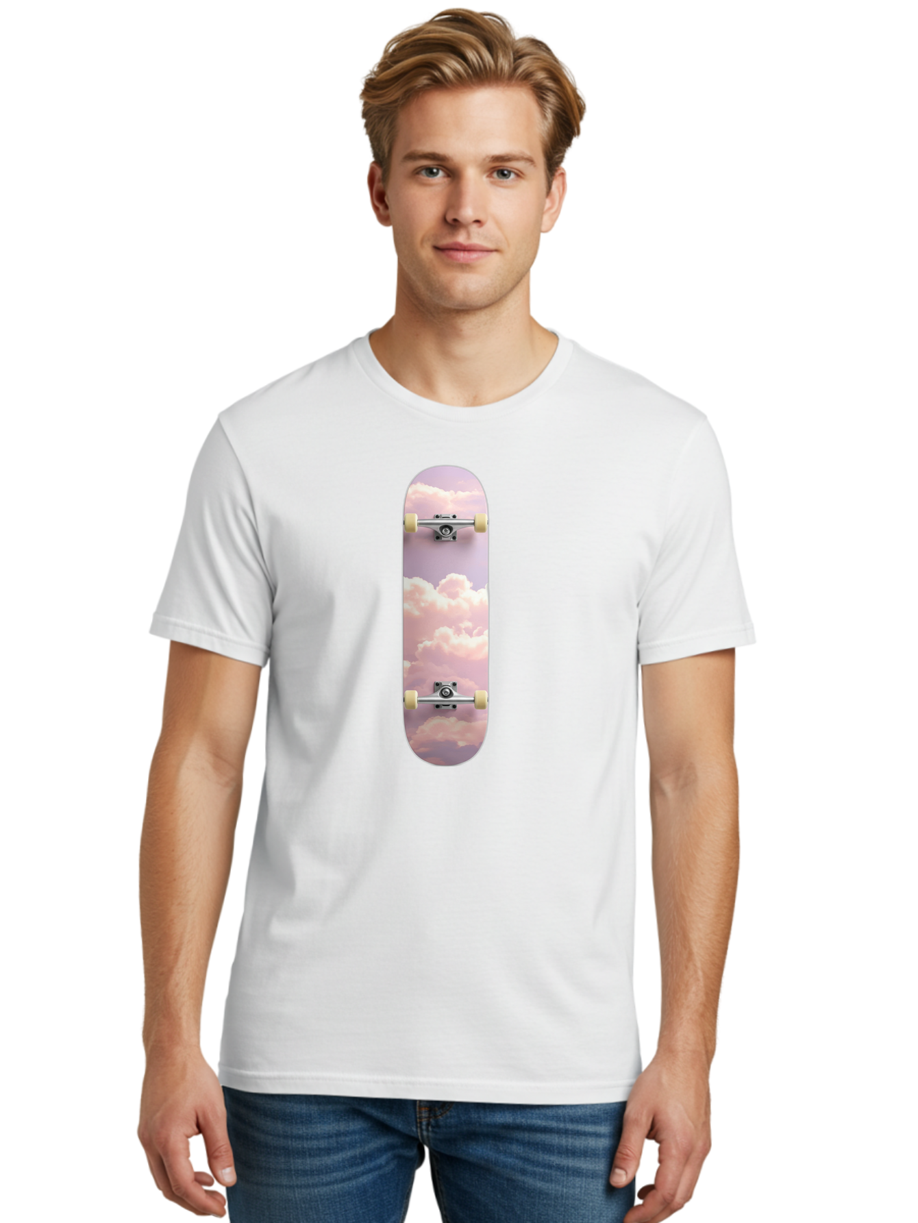 Clouds-Skateboard Men'S Graphic Tee, 100% Cotton, Comfortable Casual Summer Wear, Machine Washable, Vintage Camera, Old Camera, Antique Camera, Black Camera, Classic Photography, Photography Equipment, Nostalgic Device, Film Camera, Camera Art Bam062