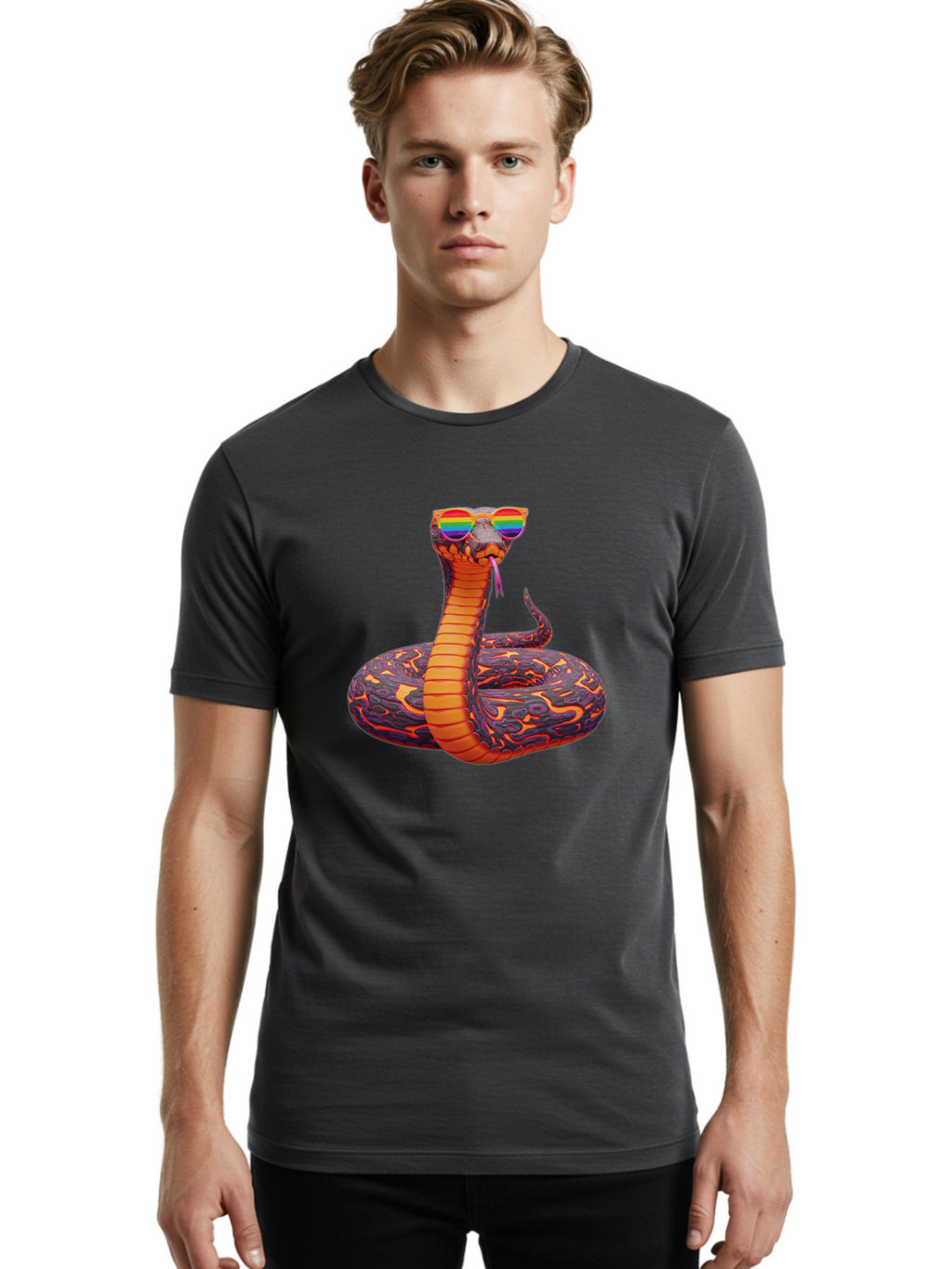 Cobra-Sunglasses Men'S Graphic Tee, 100% Cotton, Comfortable Casual Summer Wear, Machine Washable, Vintage Camera, Old Camera, Antique Camera, Black Camera, Classic Photography, Photography Equipment, Nostalgic Device, Film Camera, Camera Art Bam064