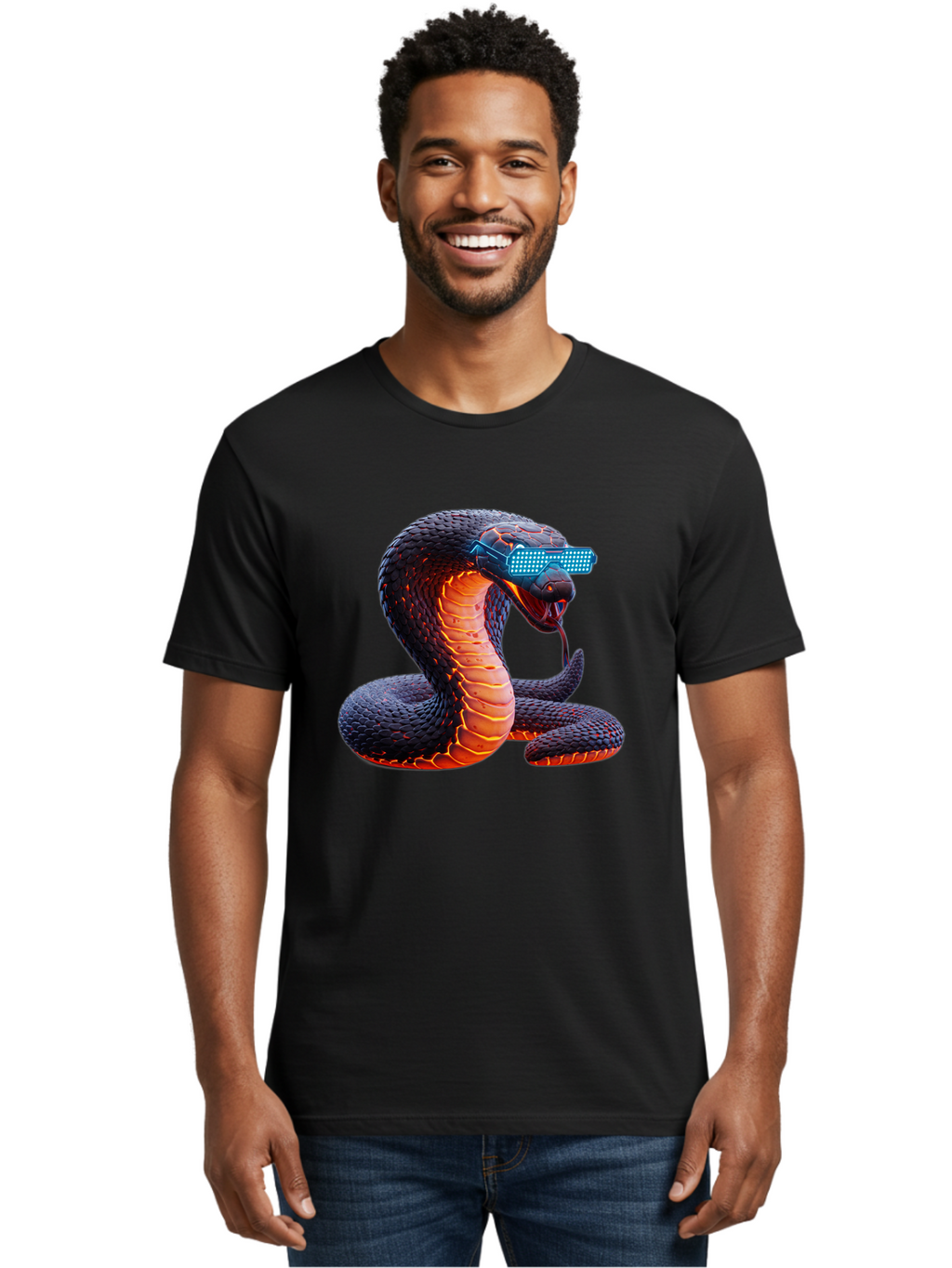 Cobra-Virtual-Reality Men'S Graphic Tee, 100% Cotton, Comfortable Casual Summer Wear, Machine Washable, Vintage Camera, Old Camera, Antique Camera, Black Camera, Classic Photography, Photography Equipment, Nostalgic Device, Film Camera, Bam065