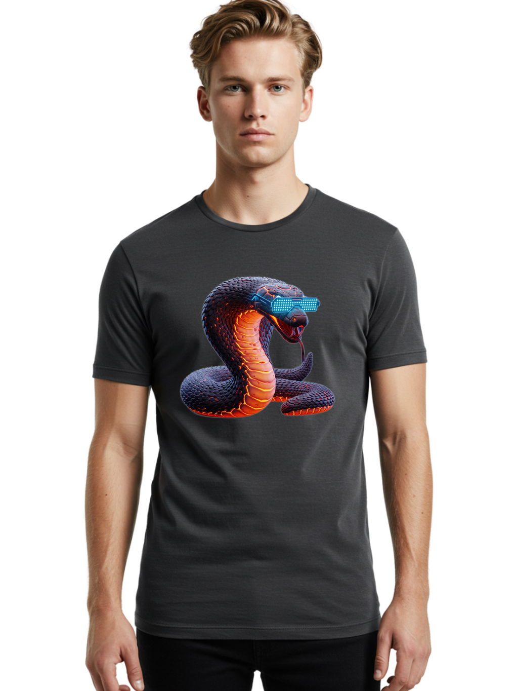 Cobra-Virtual-Reality Men'S Graphic Tee, 100% Cotton, Comfortable Casual Summer Wear, Machine Washable, Vintage Camera, Old Camera, Antique Camera, Black Camera, Classic Photography, Photography Equipment, Nostalgic Device, Film Camera, Bam065