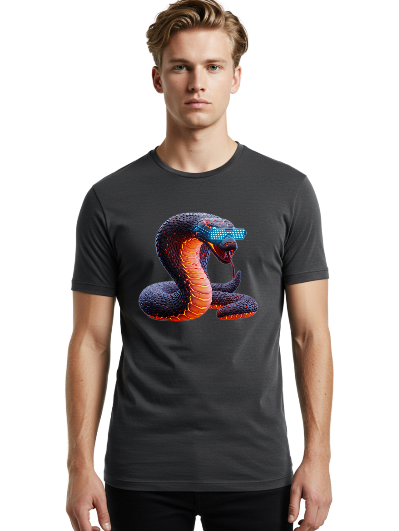 Cobra-Virtual-Reality Men'S Graphic Tee, 100% Cotton, Comfortable Casual Summer Wear, Machine Washable, Vintage Camera, Old Camera, Antique Camera, Black Camera, Classic Photography, Photography Equipment, Nostalgic Device, Film Camera, Bam065