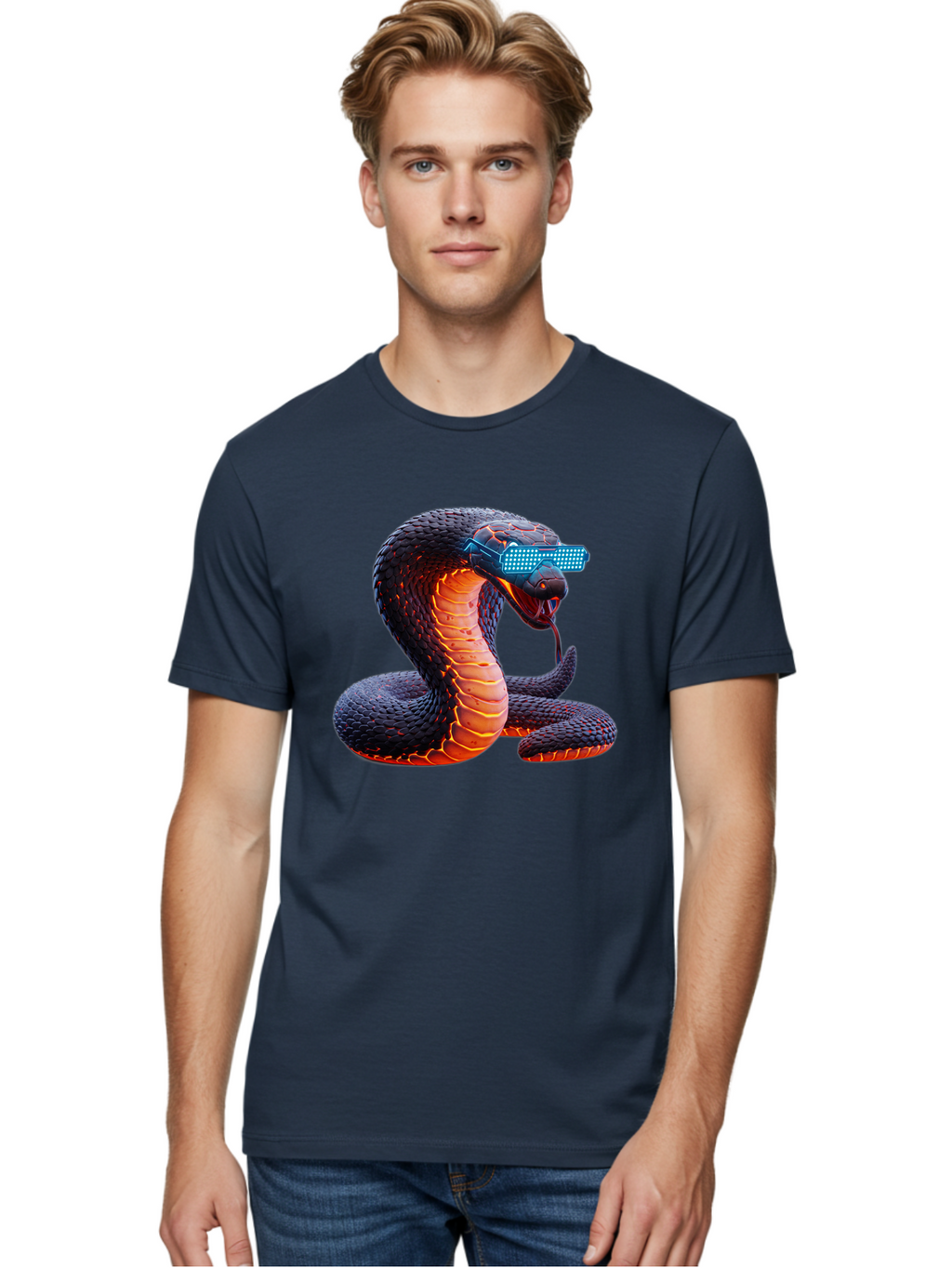Cobra-Virtual-Reality Men'S Graphic Tee, 100% Cotton, Comfortable Casual Summer Wear, Machine Washable, Vintage Camera, Old Camera, Antique Camera, Black Camera, Classic Photography, Photography Equipment, Nostalgic Device, Film Camera, Bam065