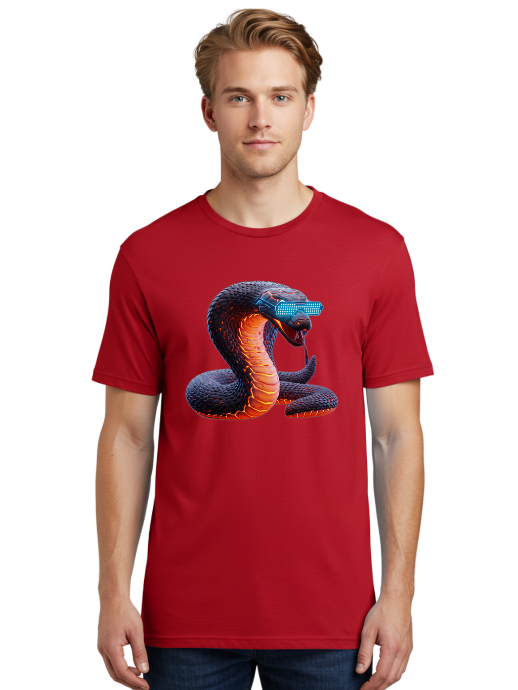 Cobra-Virtual-Reality Men'S Graphic Tee, 100% Cotton, Comfortable Casual Summer Wear, Machine Washable, Vintage Camera, Old Camera, Antique Camera, Black Camera, Classic Photography, Photography Equipment, Nostalgic Device, Film Camera, Bam065