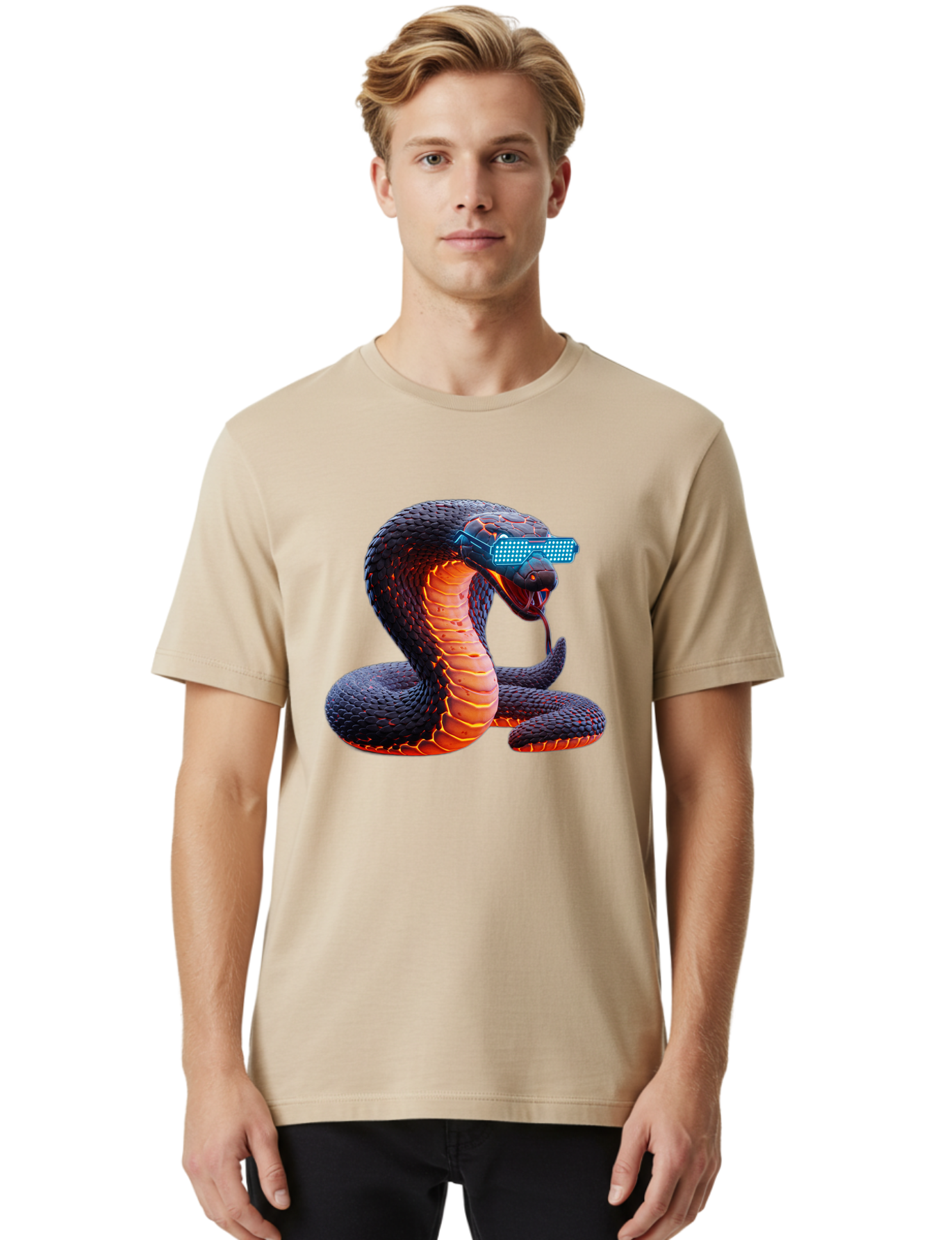 Cobra-Virtual-Reality Men'S Graphic Tee, 100% Cotton, Comfortable Casual Summer Wear, Machine Washable, Vintage Camera, Old Camera, Antique Camera, Black Camera, Classic Photography, Photography Equipment, Nostalgic Device, Film Camera, Bam065