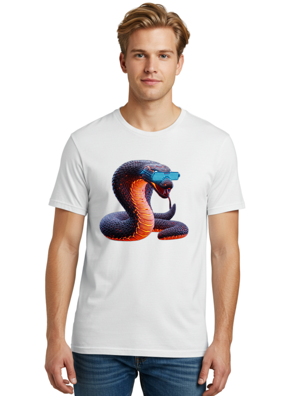 Cobra-Virtual-Reality Men'S Graphic Tee, 100% Cotton, Comfortable Casual Summer Wear, Machine Washable, Vintage Camera, Old Camera, Antique Camera, Black Camera, Classic Photography, Photography Equipment, Nostalgic Device, Film Camera, Bam065