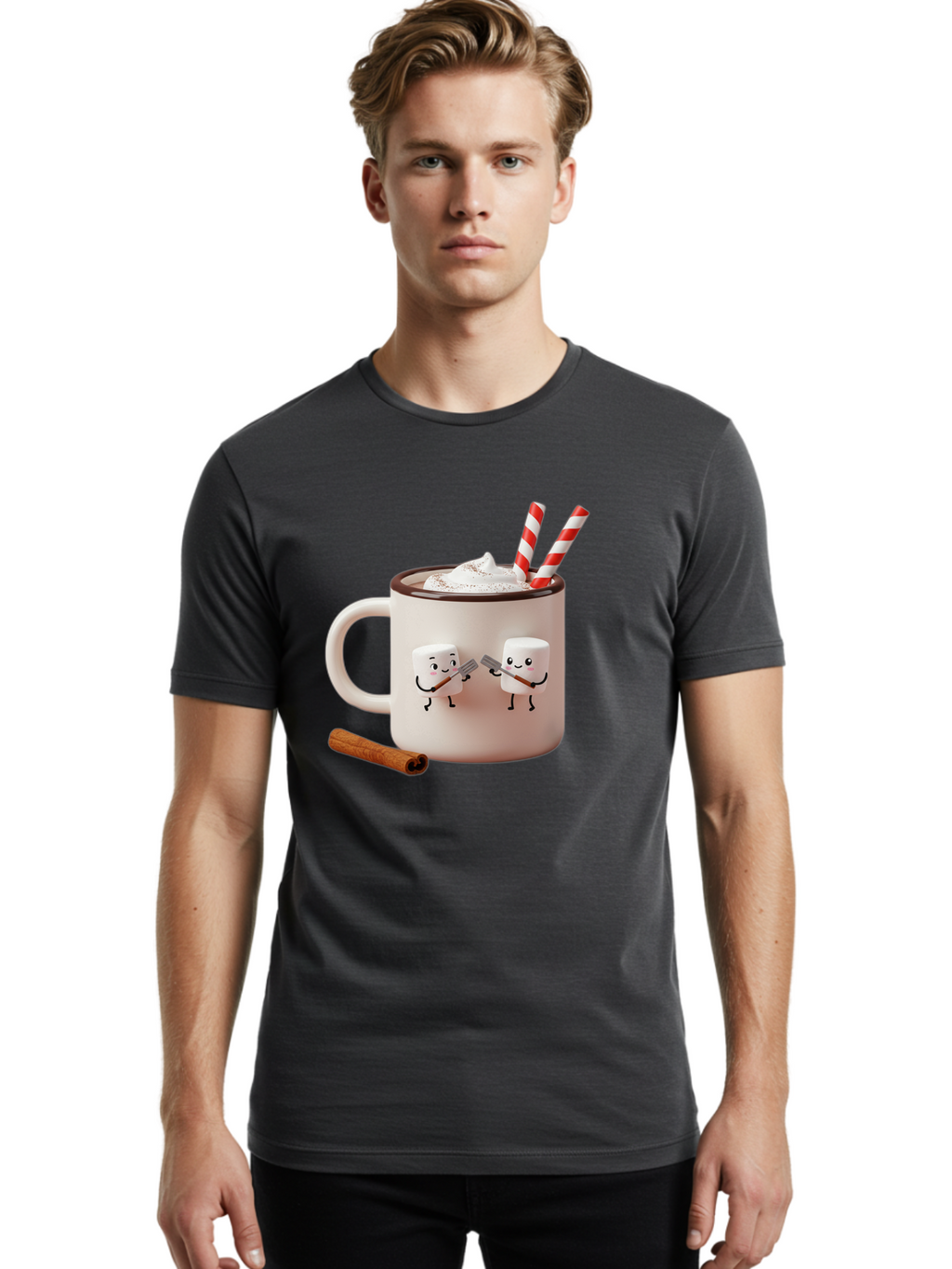 Cocoa-Mug Men'S Graphic Tee, 100% Cotton, Comfortable Casual Summer Wear, Machine Washable, Vintage Camera, Old Camera, Antique Camera, Black Camera, Classic Photography, Photography Equipment, Nostalgic Device, Film Camera, Camera Art Bam068