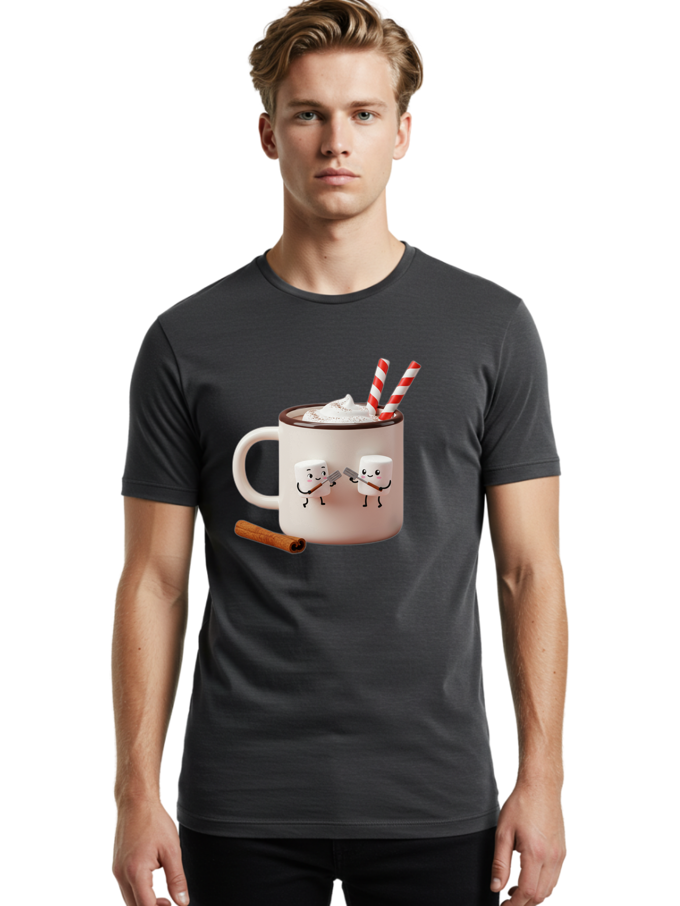 Cocoa-Mug Men'S Graphic Tee, 100% Cotton, Comfortable Casual Summer Wear, Machine Washable, Vintage Camera, Old Camera, Antique Camera, Black Camera, Classic Photography, Photography Equipment, Nostalgic Device, Film Camera, Camera Art Bam068