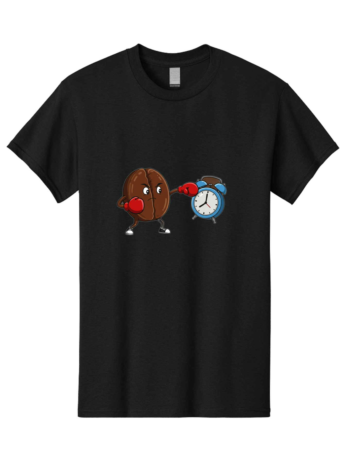 Coffee-Bean-Boxing-Alarm-Clock Men'S Graphic Tee, 100% Cotton, Comfortable Casual Summer Wear, Machine Washable, Vintage Camera, Old Camera, Antique Camera, Black Camera, Classic Photography, Photography Equipment, Nostalgic Device, Bam072