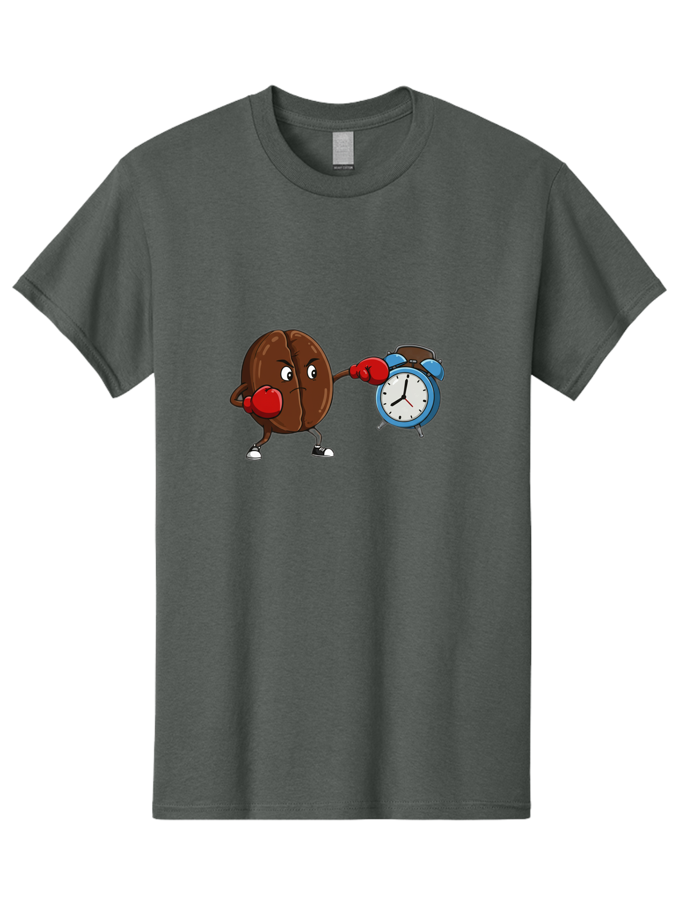 Coffee-Bean-Boxing-Alarm-Clock Men'S Graphic Tee, 100% Cotton, Comfortable Casual Summer Wear, Machine Washable, Vintage Camera, Old Camera, Antique Camera, Black Camera, Classic Photography, Photography Equipment, Nostalgic Device, Bam072