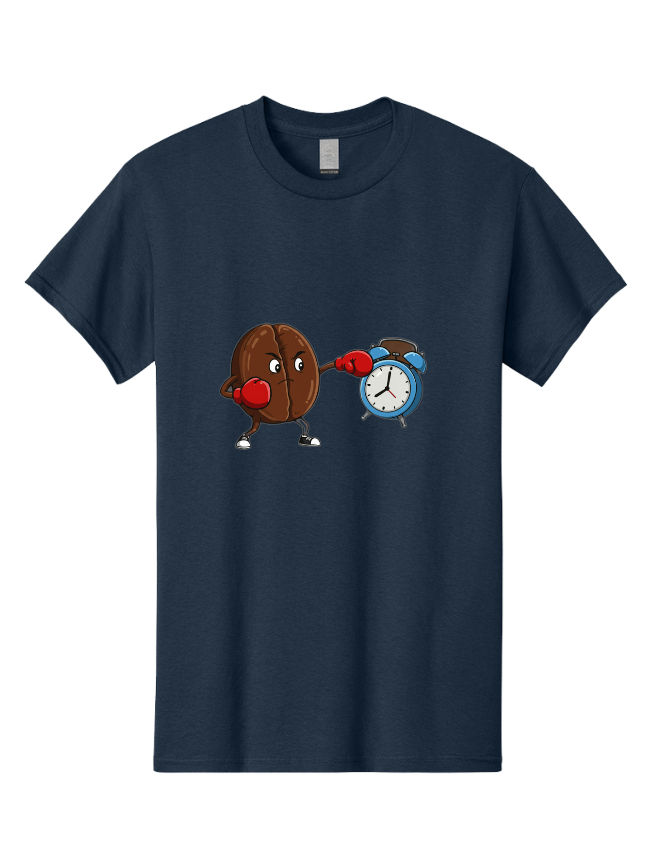 Coffee-Bean-Boxing-Alarm-Clock Men'S Graphic Tee, 100% Cotton, Comfortable Casual Summer Wear, Machine Washable, Vintage Camera, Old Camera, Antique Camera, Black Camera, Classic Photography, Photography Equipment, Nostalgic Device, Bam072