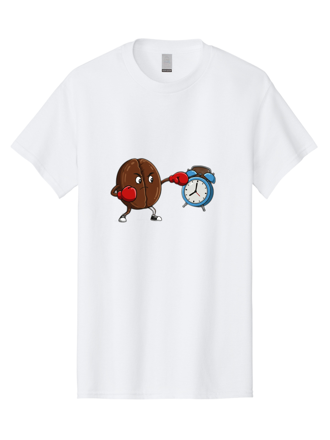 Coffee-Bean-Boxing-Alarm-Clock Men'S Graphic Tee, 100% Cotton, Comfortable Casual Summer Wear, Machine Washable, Vintage Camera, Old Camera, Antique Camera, Black Camera, Classic Photography, Photography Equipment, Nostalgic Device, Bam072