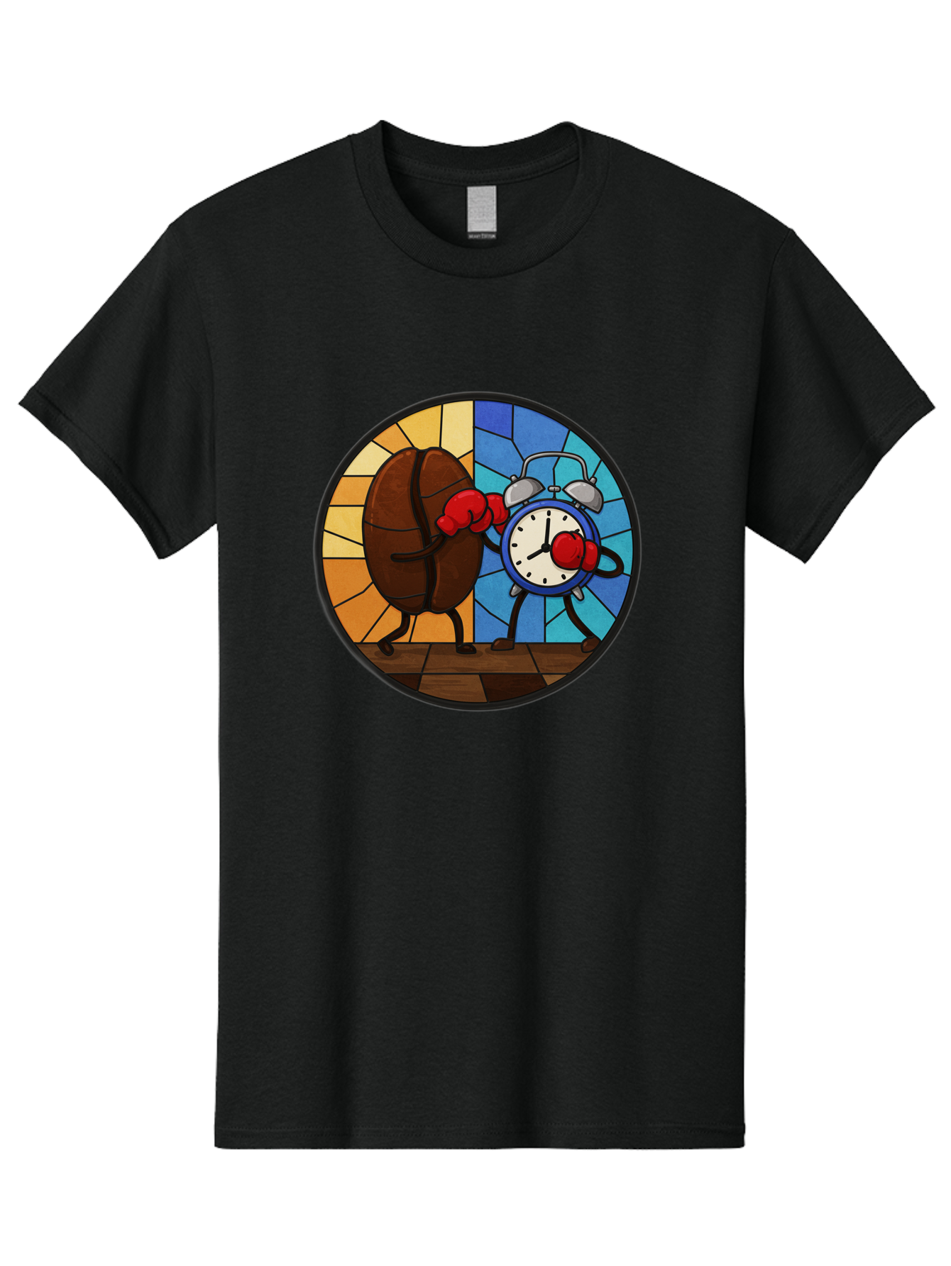 Coffee-Bean-Vs-Alarm-Clock-1 Men'S Graphic Tee, 100% Cotton, Comfortable Casual Summer Wear, Machine Washable, Vintage Camera, Old Camera, Antique Camera, Black Camera, Classic Photography, Photography Equipment, Nostalgic Device, Film Camera, Bam075