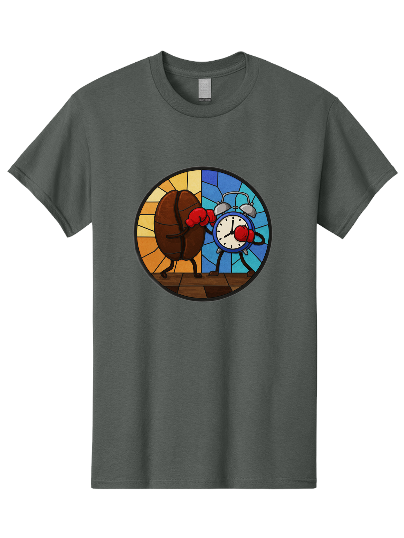 Coffee-Bean-Vs-Alarm-Clock-1 Men'S Graphic Tee, 100% Cotton, Comfortable Casual Summer Wear, Machine Washable, Vintage Camera, Old Camera, Antique Camera, Black Camera, Classic Photography, Photography Equipment, Nostalgic Device, Film Camera, Bam075