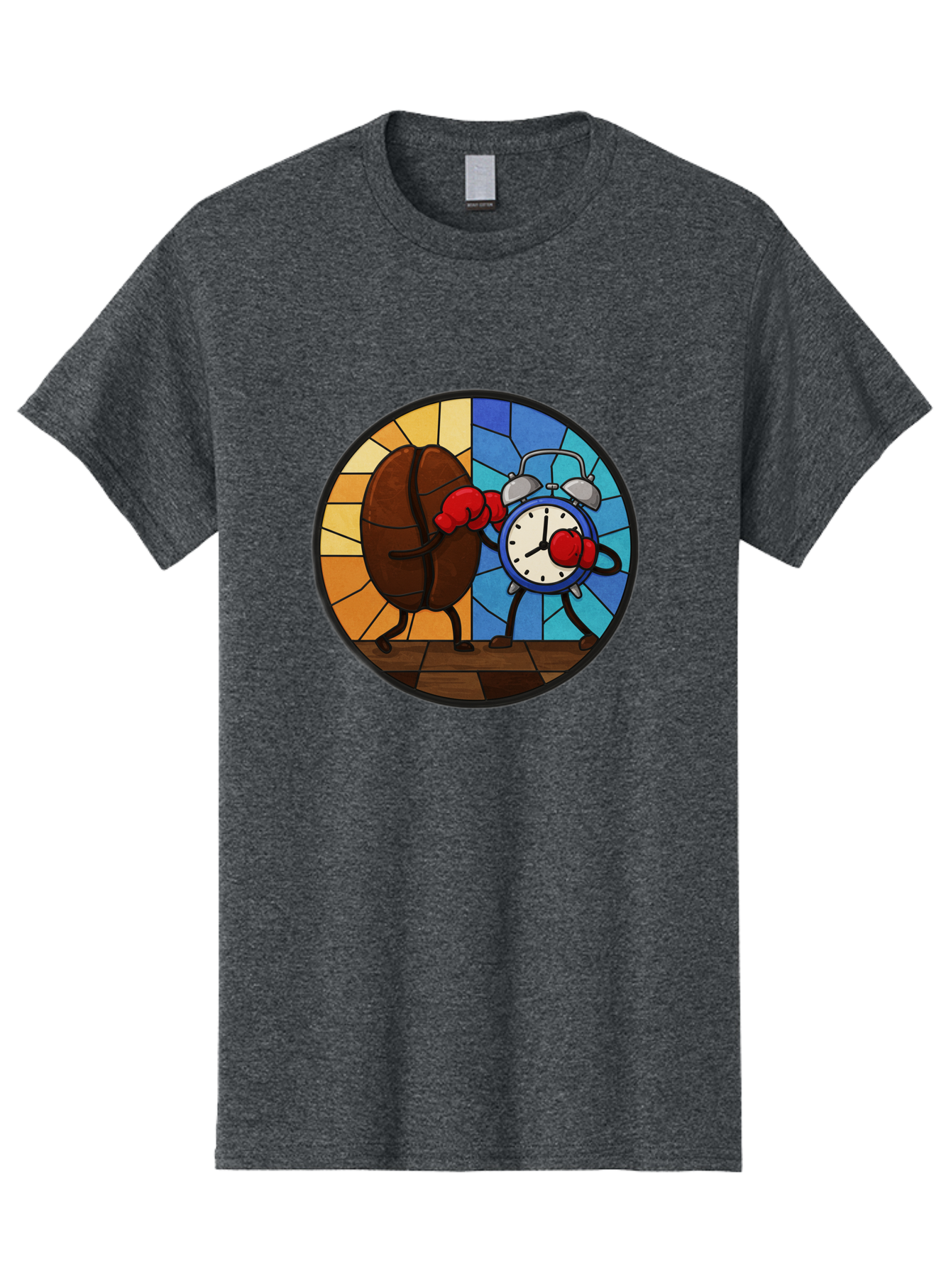 Coffee-Bean-Vs-Alarm-Clock-1 Men'S Graphic Tee, 100% Cotton, Comfortable Casual Summer Wear, Machine Washable, Vintage Camera, Old Camera, Antique Camera, Black Camera, Classic Photography, Photography Equipment, Nostalgic Device, Film Camera, Bam075