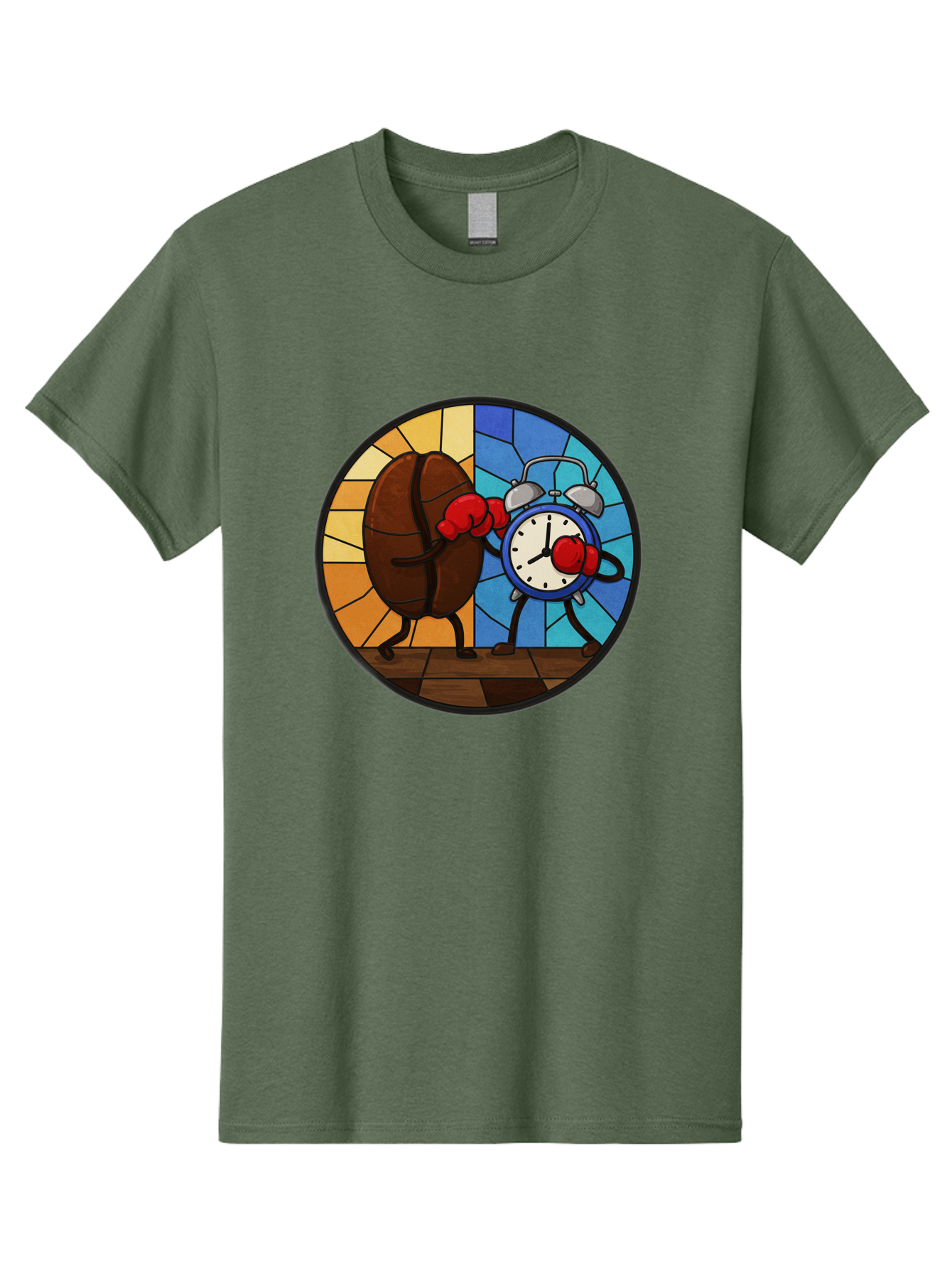 Coffee-Bean-Vs-Alarm-Clock-1 Men'S Graphic Tee, 100% Cotton, Comfortable Casual Summer Wear, Machine Washable, Vintage Camera, Old Camera, Antique Camera, Black Camera, Classic Photography, Photography Equipment, Nostalgic Device, Film Camera, Bam075