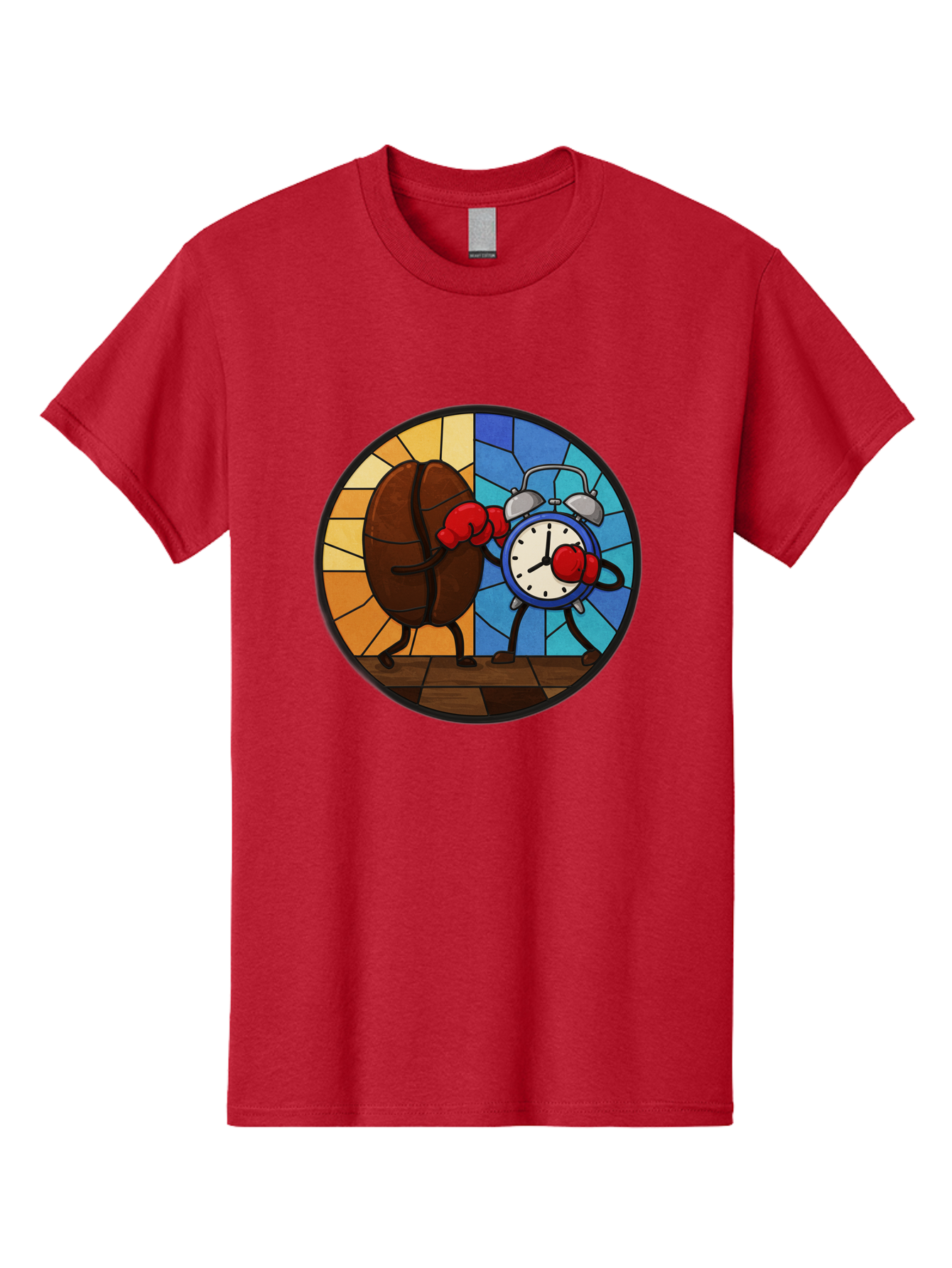 Coffee-Bean-Vs-Alarm-Clock-1 Men'S Graphic Tee, 100% Cotton, Comfortable Casual Summer Wear, Machine Washable, Vintage Camera, Old Camera, Antique Camera, Black Camera, Classic Photography, Photography Equipment, Nostalgic Device, Film Camera, Bam075