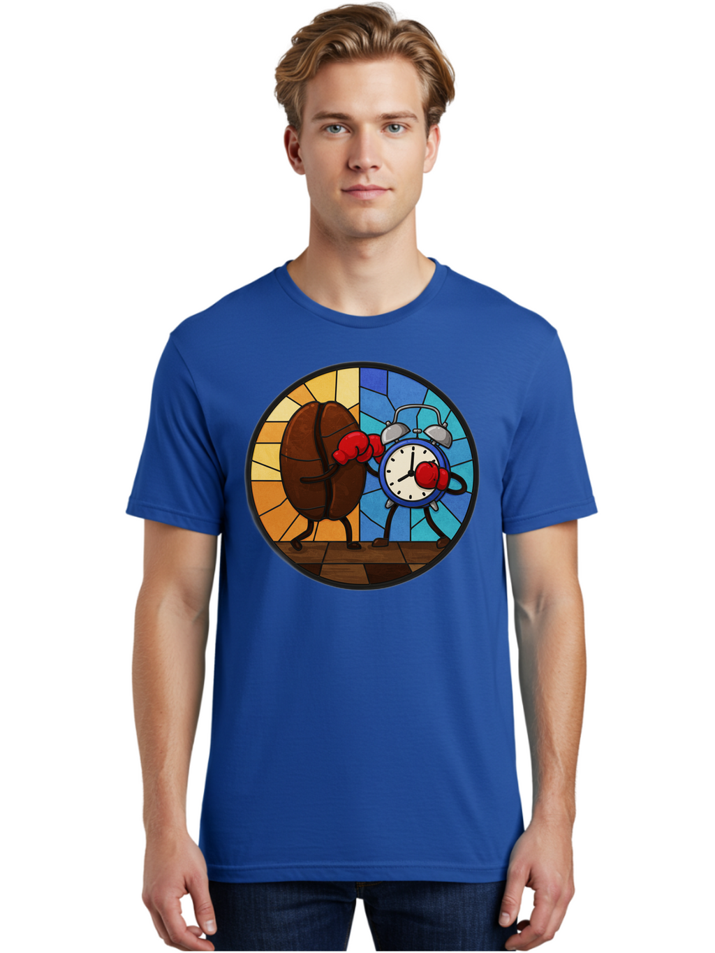 Coffee-Bean-Vs-Alarm-Clock-1 Men'S Graphic Tee, 100% Cotton, Comfortable Casual Summer Wear, Machine Washable, Vintage Camera, Old Camera, Antique Camera, Black Camera, Classic Photography, Photography Equipment, Nostalgic Device, Film Camera, Bam075