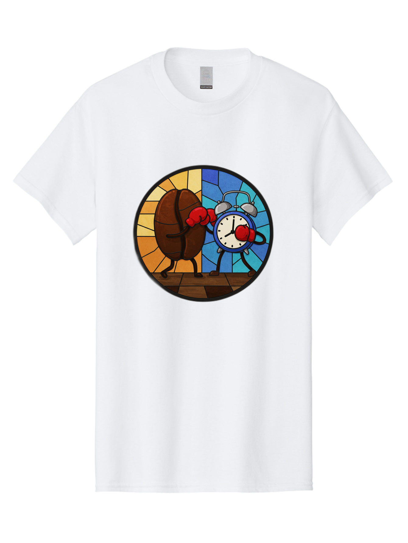 Coffee-Bean-Vs-Alarm-Clock-1 Men'S Graphic Tee, 100% Cotton, Comfortable Casual Summer Wear, Machine Washable, Vintage Camera, Old Camera, Antique Camera, Black Camera, Classic Photography, Photography Equipment, Nostalgic Device, Film Camera, Bam075