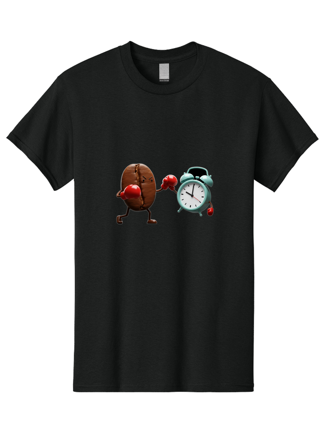 Coffee-Bean-Vs-Alarm-Clock-2 Men'S Graphic Tee, 100% Cotton, Comfortable Casual Summer Wear, Machine Washable, Vintage Camera, Old Camera, Antique Camera, Black Camera, Classic Photography, Photography Equipment, Nostalgic Device, Film Camera, Bam076