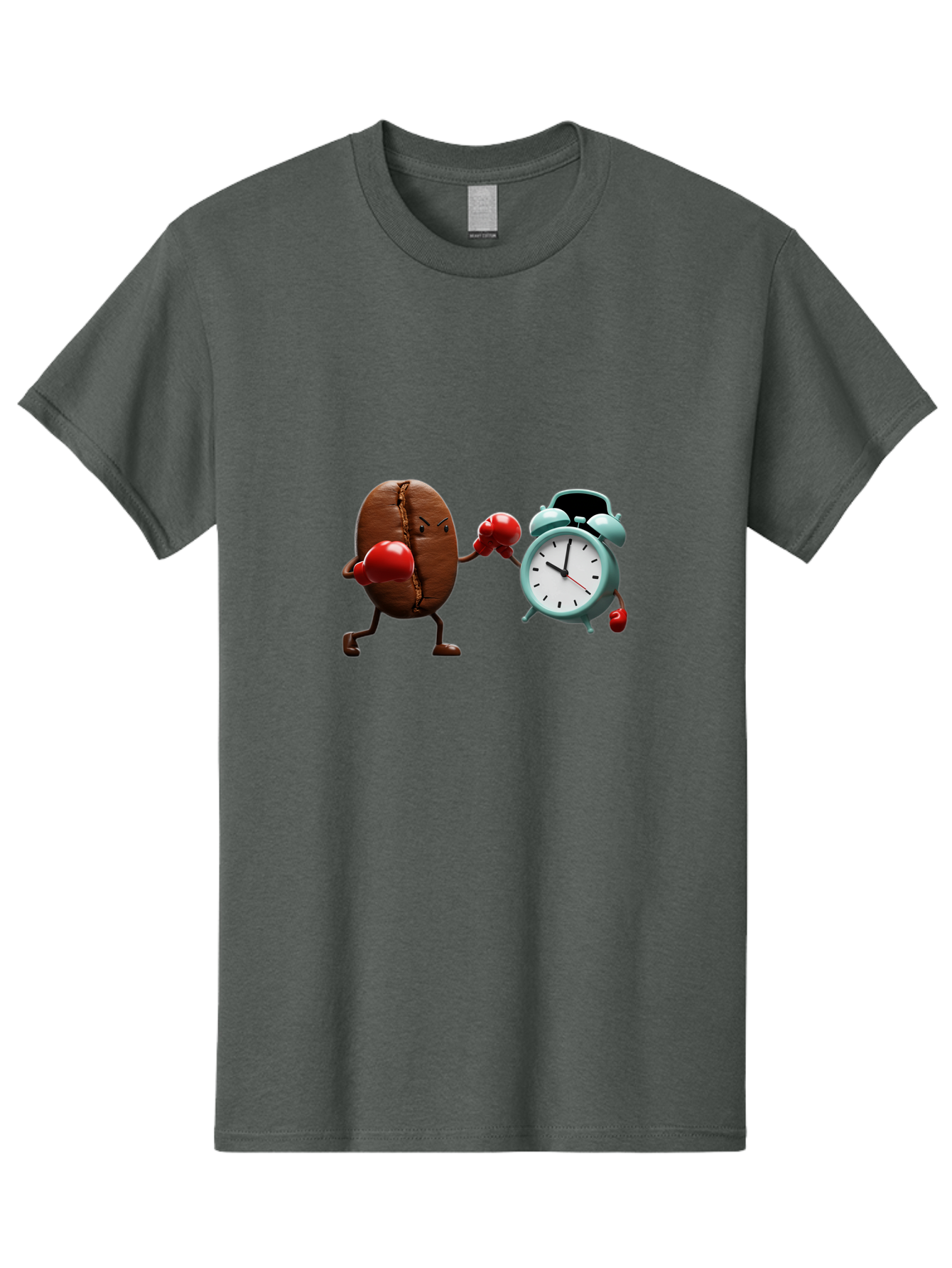 Coffee-Bean-Vs-Alarm-Clock-2 Men'S Graphic Tee, 100% Cotton, Comfortable Casual Summer Wear, Machine Washable, Vintage Camera, Old Camera, Antique Camera, Black Camera, Classic Photography, Photography Equipment, Nostalgic Device, Film Camera, Bam076