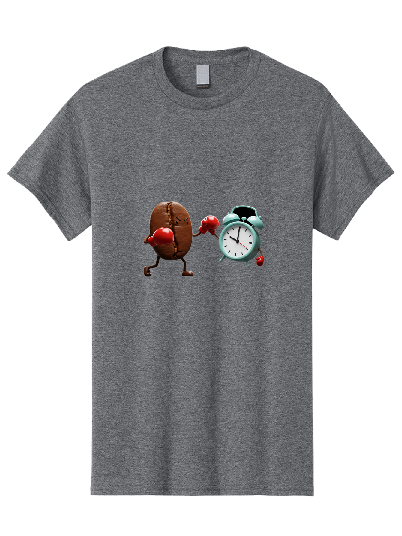 Coffee-Bean-Vs-Alarm-Clock-2 Men'S Graphic Tee, 100% Cotton, Comfortable Casual Summer Wear, Machine Washable, Vintage Camera, Old Camera, Antique Camera, Black Camera, Classic Photography, Photography Equipment, Nostalgic Device, Film Camera, Bam076