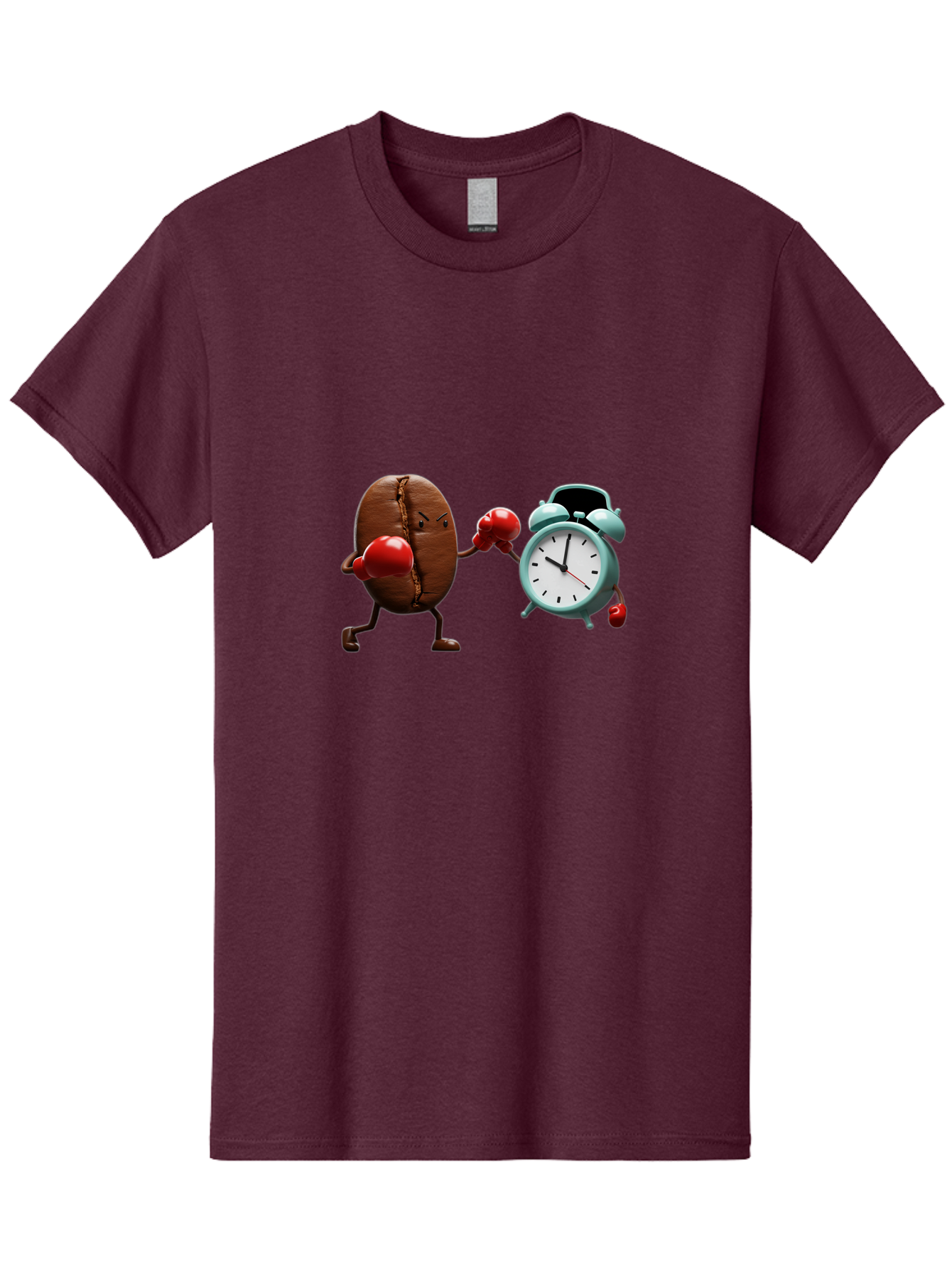 Coffee-Bean-Vs-Alarm-Clock-2 Men'S Graphic Tee, 100% Cotton, Comfortable Casual Summer Wear, Machine Washable, Vintage Camera, Old Camera, Antique Camera, Black Camera, Classic Photography, Photography Equipment, Nostalgic Device, Film Camera, Bam076