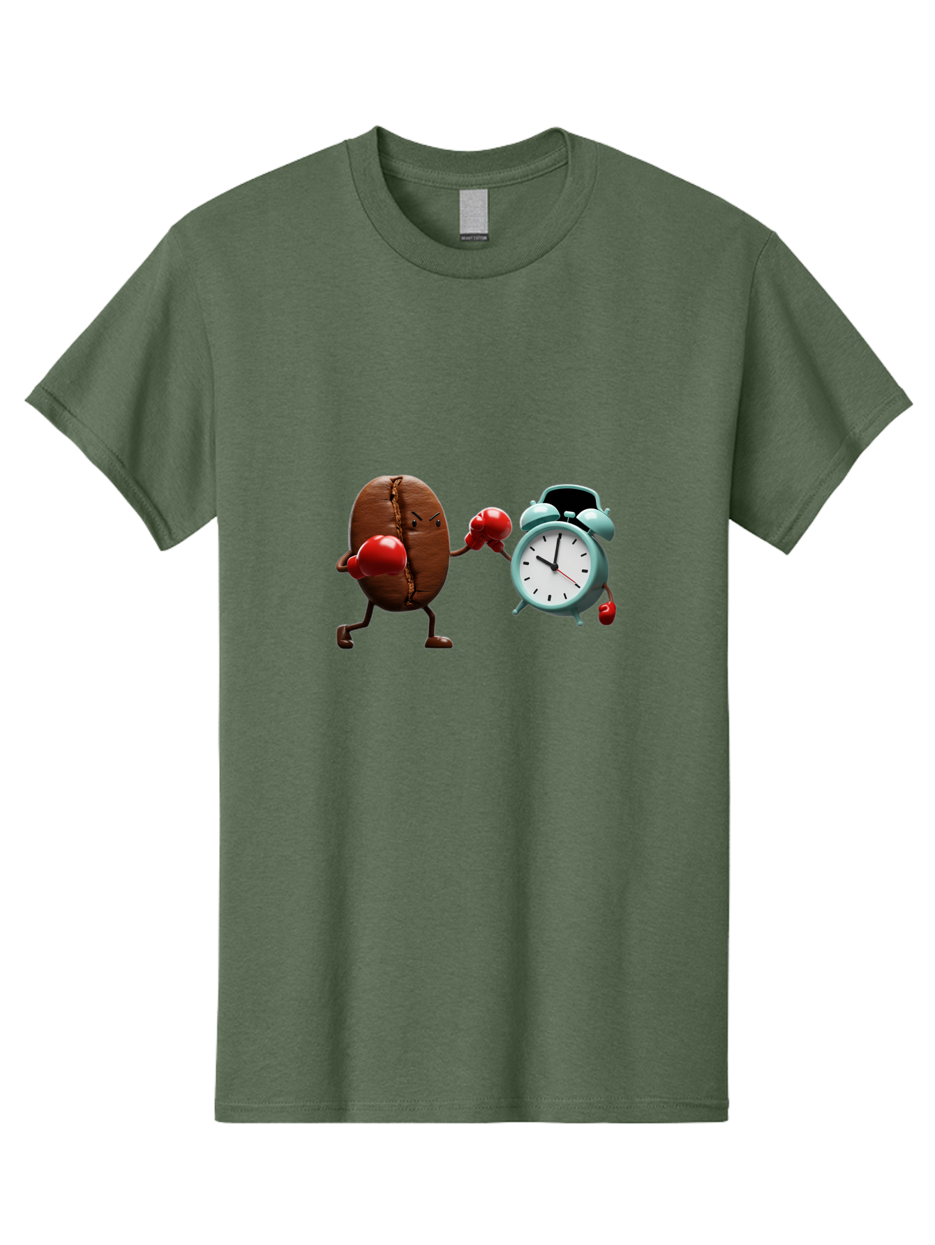 Coffee-Bean-Vs-Alarm-Clock-2 Men'S Graphic Tee, 100% Cotton, Comfortable Casual Summer Wear, Machine Washable, Vintage Camera, Old Camera, Antique Camera, Black Camera, Classic Photography, Photography Equipment, Nostalgic Device, Film Camera, Bam076