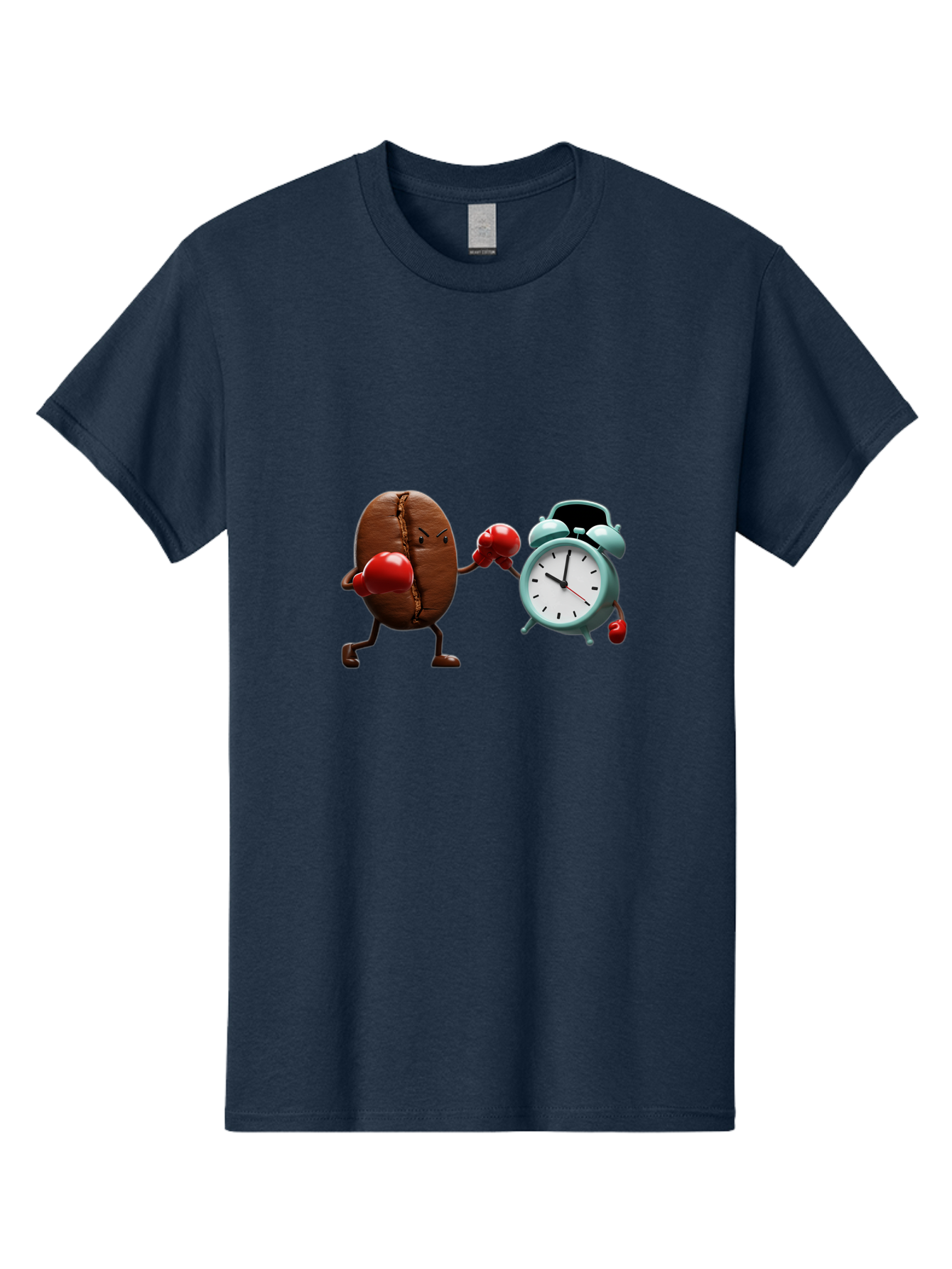 Coffee-Bean-Vs-Alarm-Clock-2 Men'S Graphic Tee, 100% Cotton, Comfortable Casual Summer Wear, Machine Washable, Vintage Camera, Old Camera, Antique Camera, Black Camera, Classic Photography, Photography Equipment, Nostalgic Device, Film Camera, Bam076