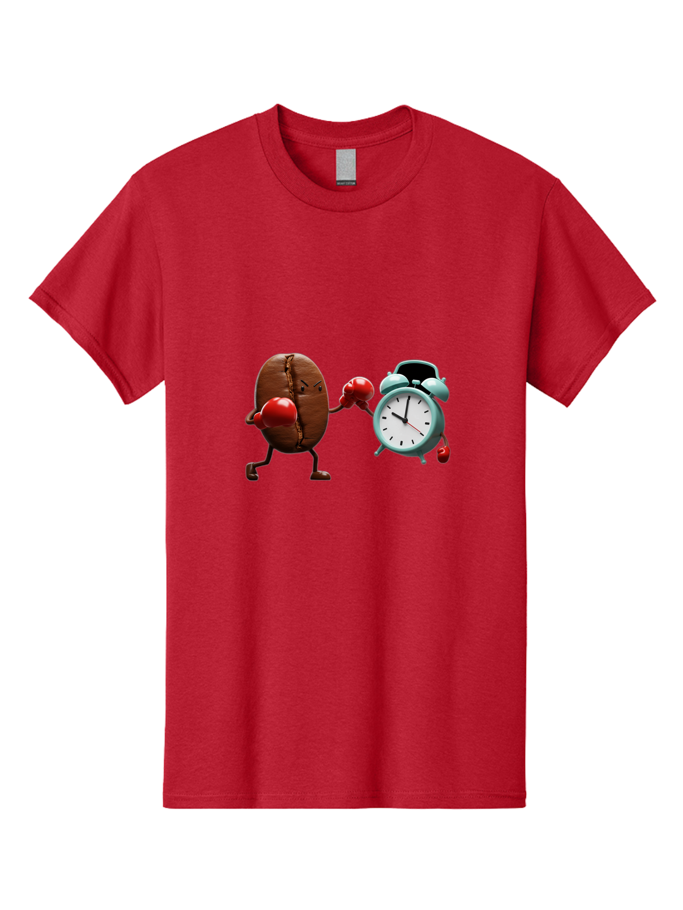Coffee-Bean-Vs-Alarm-Clock-2 Men'S Graphic Tee, 100% Cotton, Comfortable Casual Summer Wear, Machine Washable, Vintage Camera, Old Camera, Antique Camera, Black Camera, Classic Photography, Photography Equipment, Nostalgic Device, Film Camera, Bam076