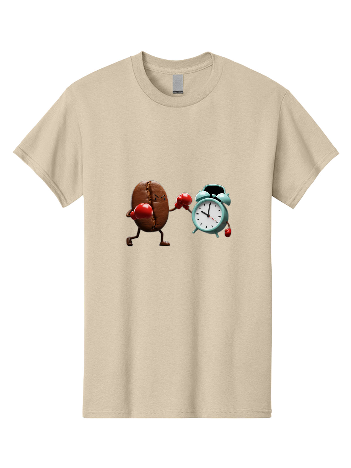 Coffee-Bean-Vs-Alarm-Clock-2 Men'S Graphic Tee, 100% Cotton, Comfortable Casual Summer Wear, Machine Washable, Vintage Camera, Old Camera, Antique Camera, Black Camera, Classic Photography, Photography Equipment, Nostalgic Device, Film Camera, Bam076