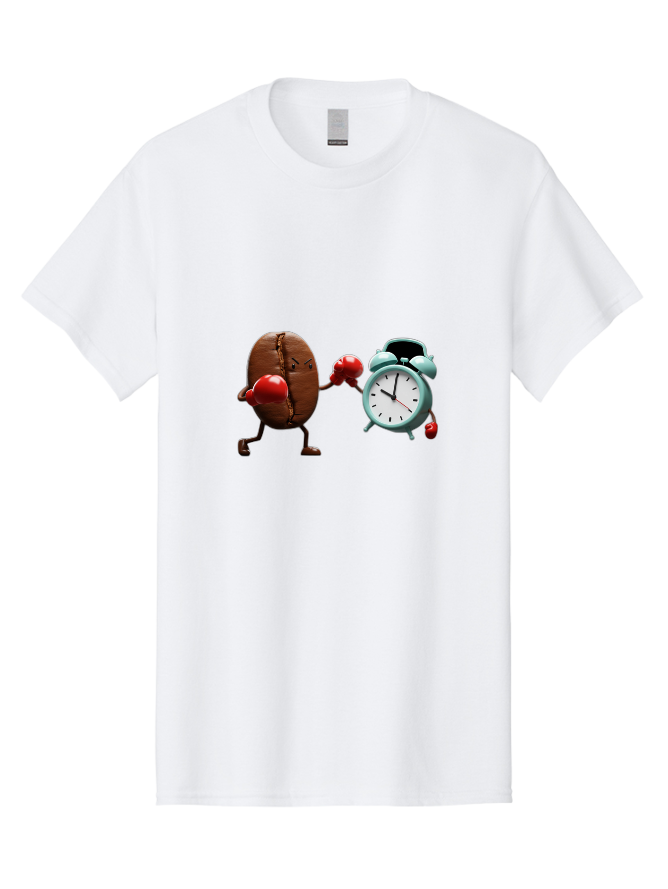 Coffee-Bean-Vs-Alarm-Clock-2 Men'S Graphic Tee, 100% Cotton, Comfortable Casual Summer Wear, Machine Washable, Vintage Camera, Old Camera, Antique Camera, Black Camera, Classic Photography, Photography Equipment, Nostalgic Device, Film Camera, Bam076