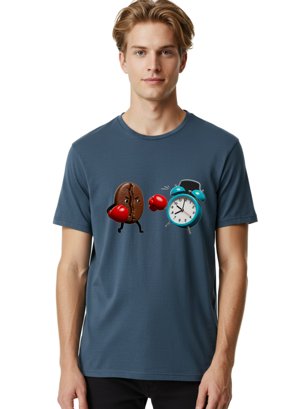 Coffee-Bean-Vs-Alarm-Clock Men'S Graphic Tee, 100% Cotton, Comfortable Casual Summer Wear, Machine Washable, Vintage Camera, Old Camera, Antique Camera, Black Camera, Classic Photography, Photography Equipment, Nostalgic Device, Film Camera, Bam077
