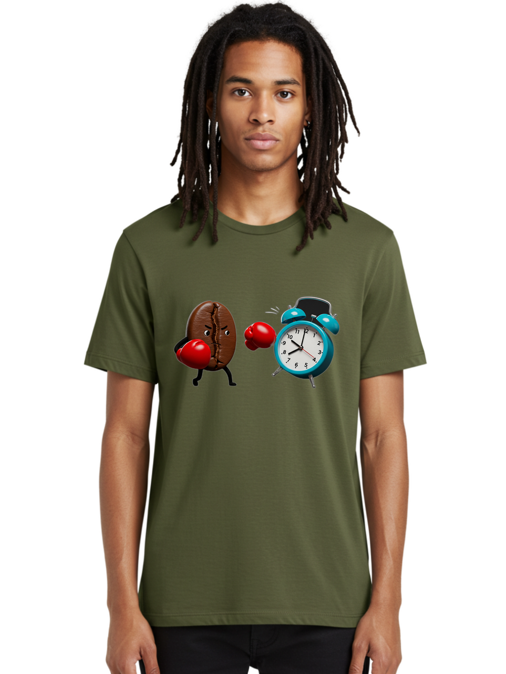 Coffee-Bean-Vs-Alarm-Clock Men'S Graphic Tee, 100% Cotton, Comfortable Casual Summer Wear, Machine Washable, Vintage Camera, Old Camera, Antique Camera, Black Camera, Classic Photography, Photography Equipment, Nostalgic Device, Film Camera, Bam077