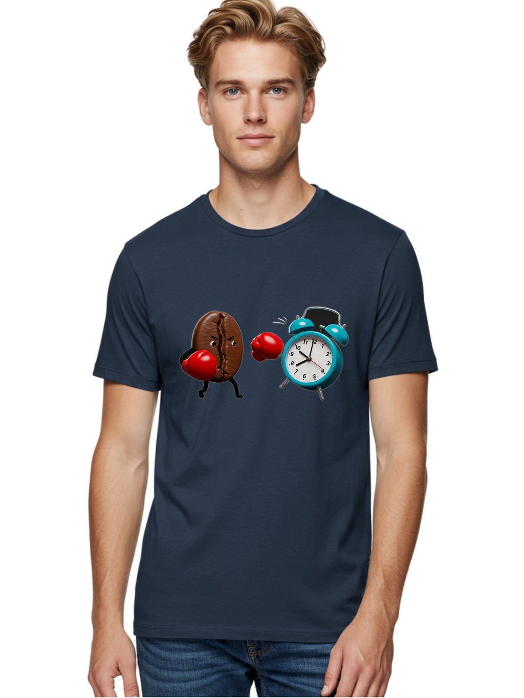 Coffee-Bean-Vs-Alarm-Clock Men'S Graphic Tee, 100% Cotton, Comfortable Casual Summer Wear, Machine Washable, Vintage Camera, Old Camera, Antique Camera, Black Camera, Classic Photography, Photography Equipment, Nostalgic Device, Film Camera, Bam077