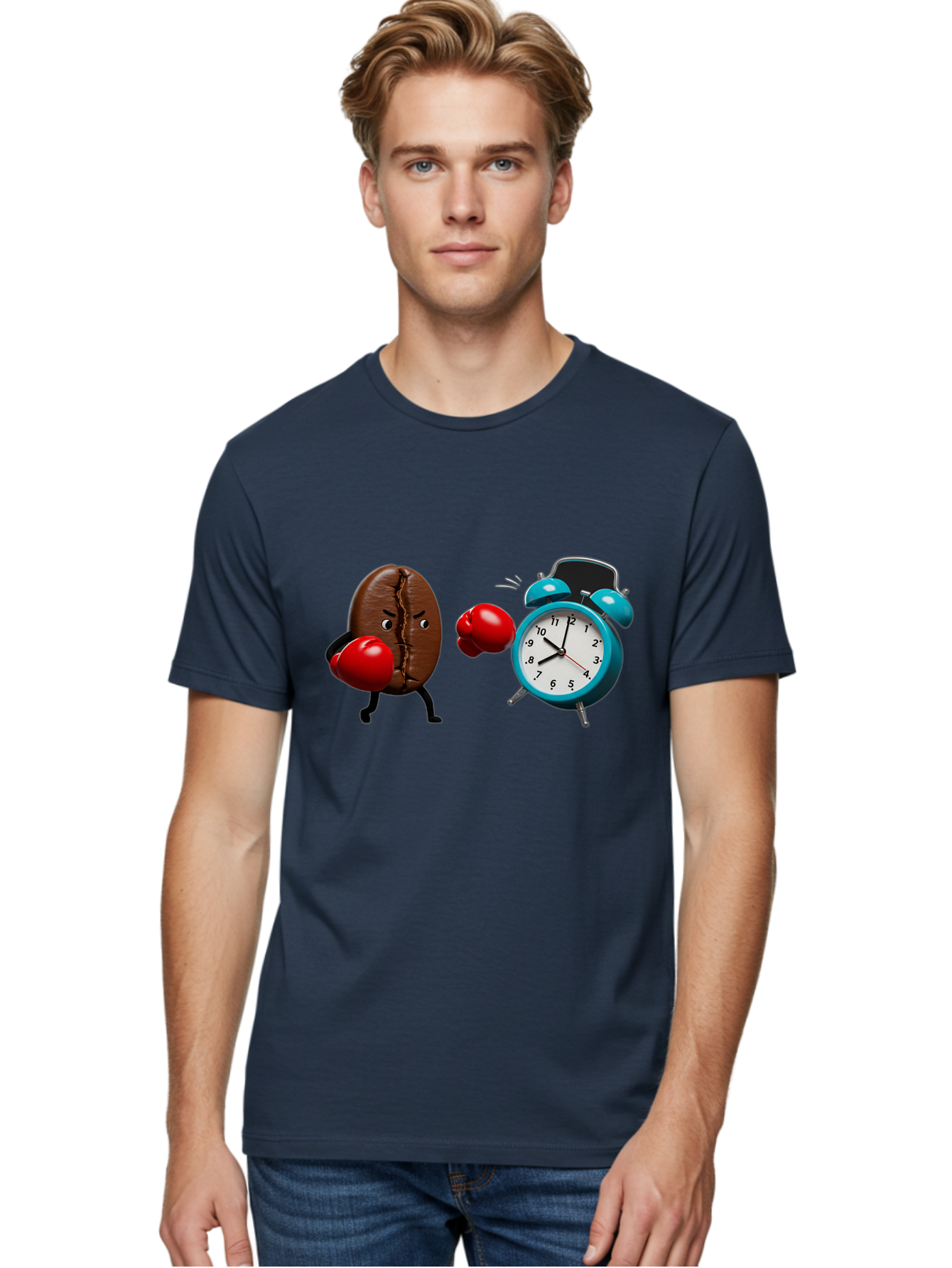 Coffee-Bean-Vs-Alarm-Clock Men'S Graphic Tee, 100% Cotton, Comfortable Casual Summer Wear, Machine Washable, Vintage Camera, Old Camera, Antique Camera, Black Camera, Classic Photography, Photography Equipment, Nostalgic Device, Film Camera, Bam077